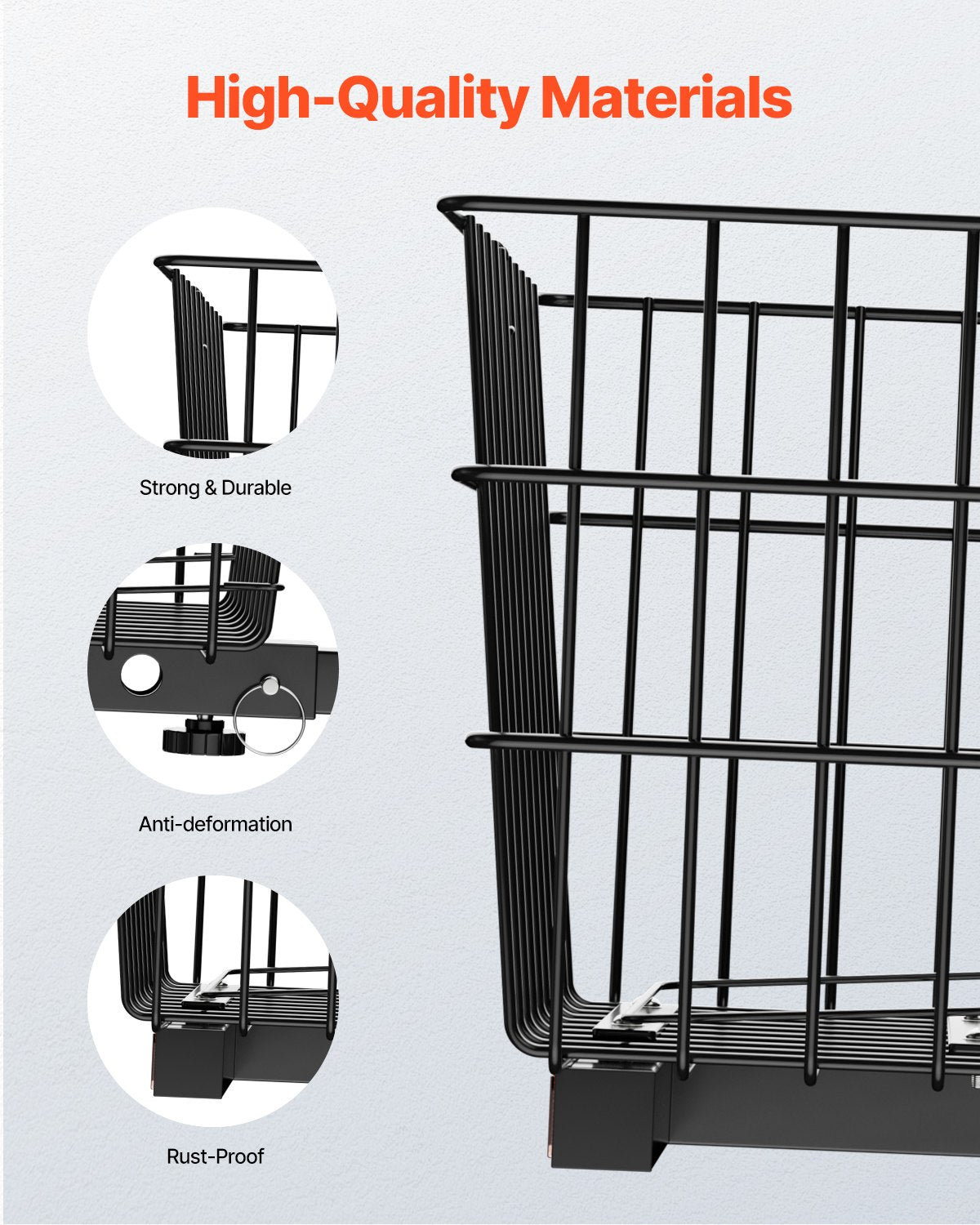 Scooter Rear Basket Heavy-Duty Metal Wire Handle Cargo Basket for 1" Receiver