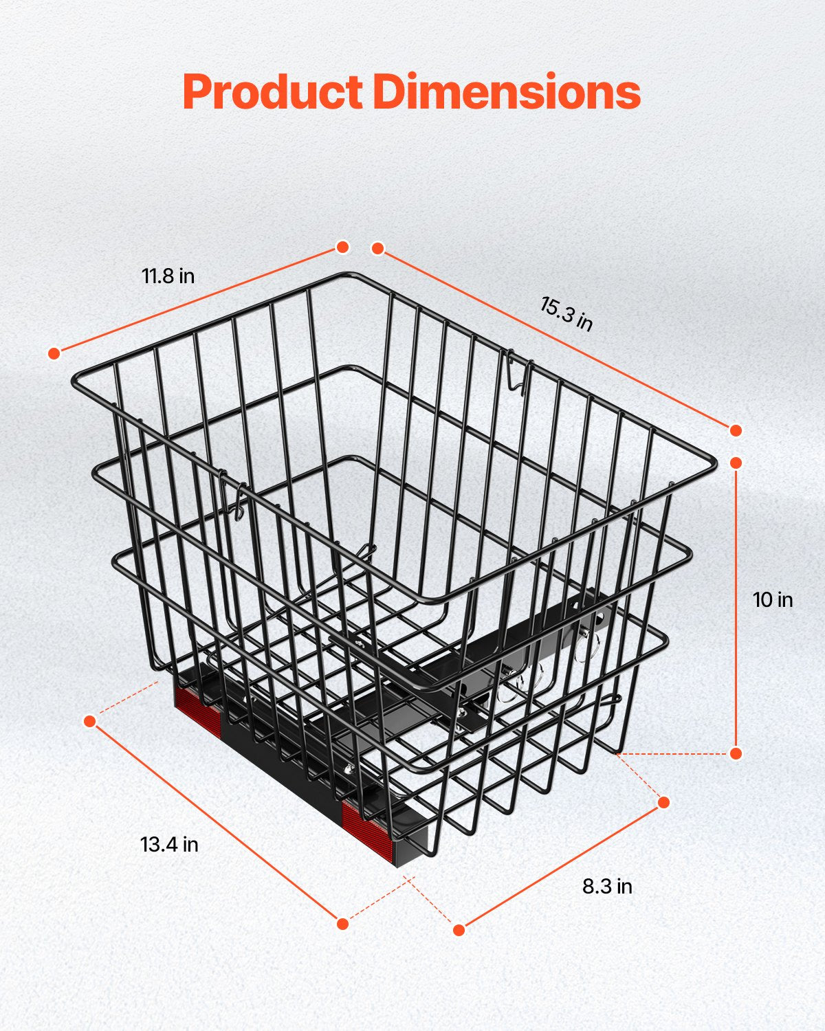 Scooter Rear Basket Heavy-Duty Metal Wire Handle Cargo Basket for 1" Receiver