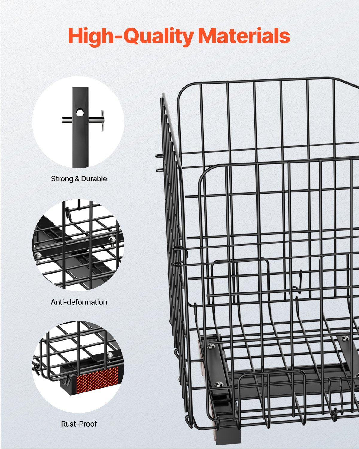 Scooter Rear Basket Folding Metal Wire Heavy Duty Cargo 1" Receiver Compatible