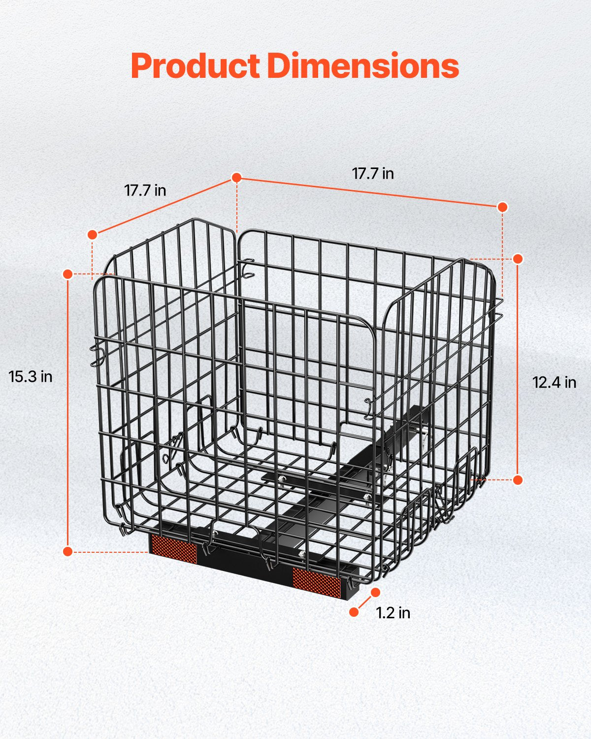 Scooter Rear Basket Folding Metal Wire Heavy Duty Cargo 1" Receiver Compatible