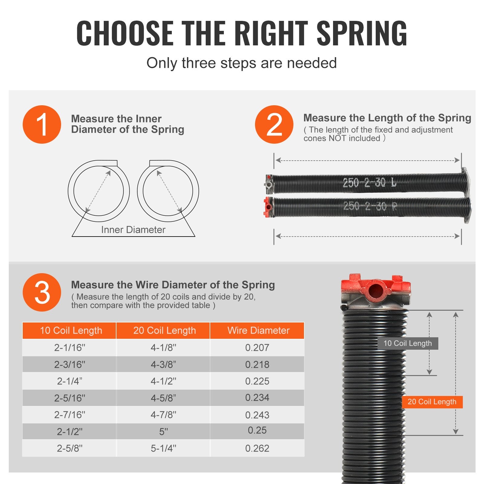 Garage Door Torsion Springs Pair 16000 Cycles with Winding Bars Tools Glove