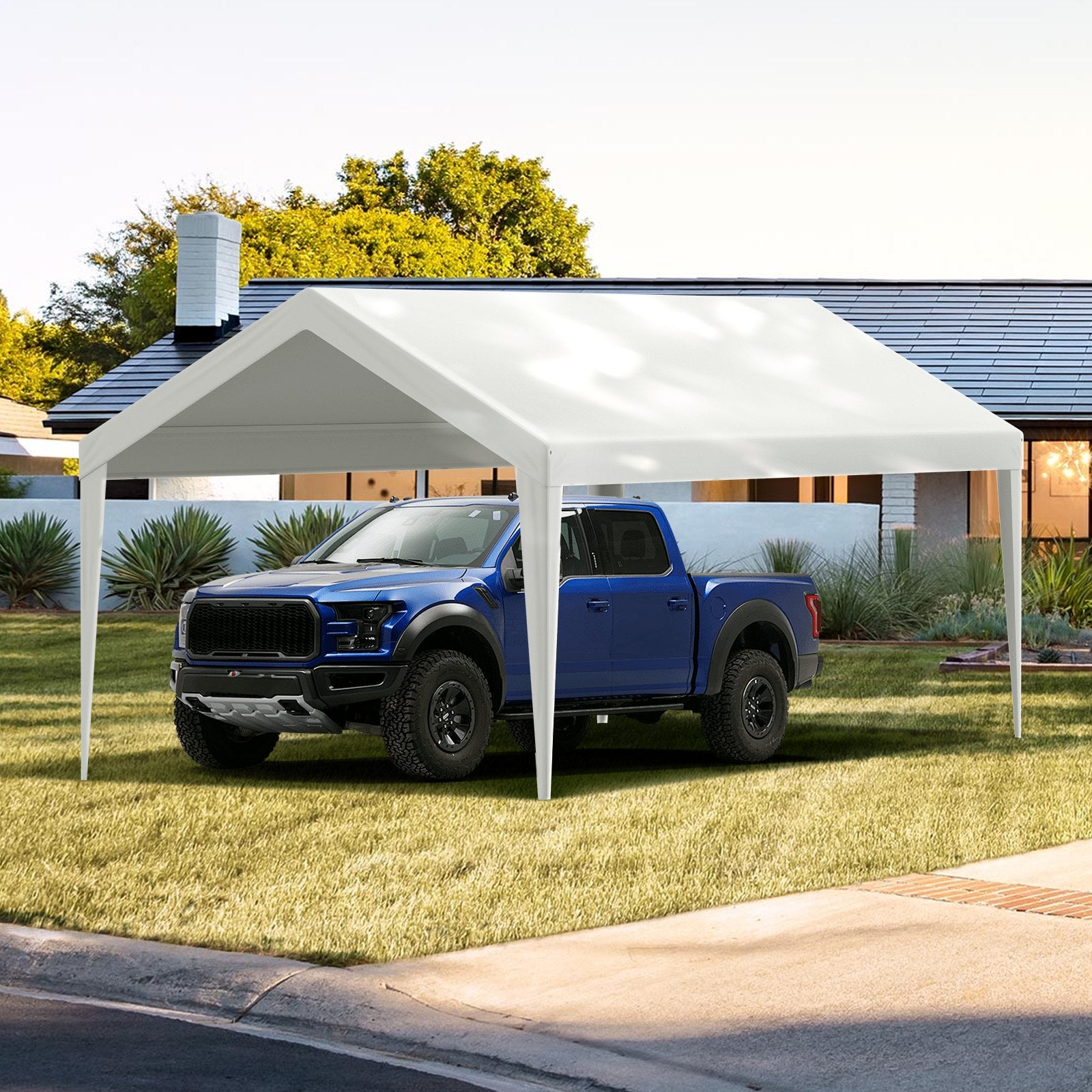 6x3m Carport Replacement Canopy Cover Waterproof UV Garage Top Tarp White
