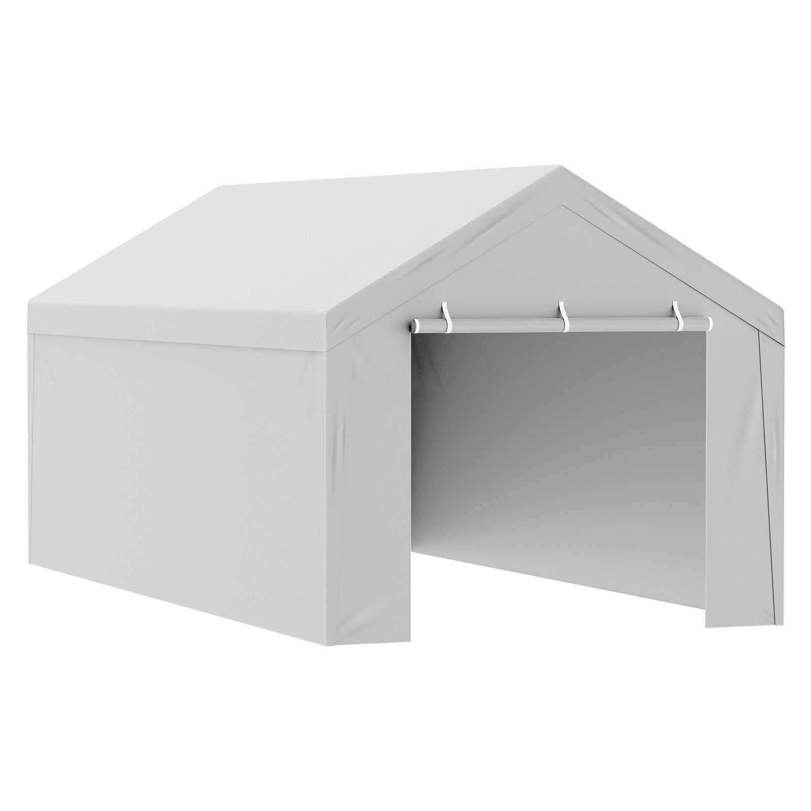 10x20 ft Carport Replacement Canopy Cover with Side Wall Waterproof UV Grey