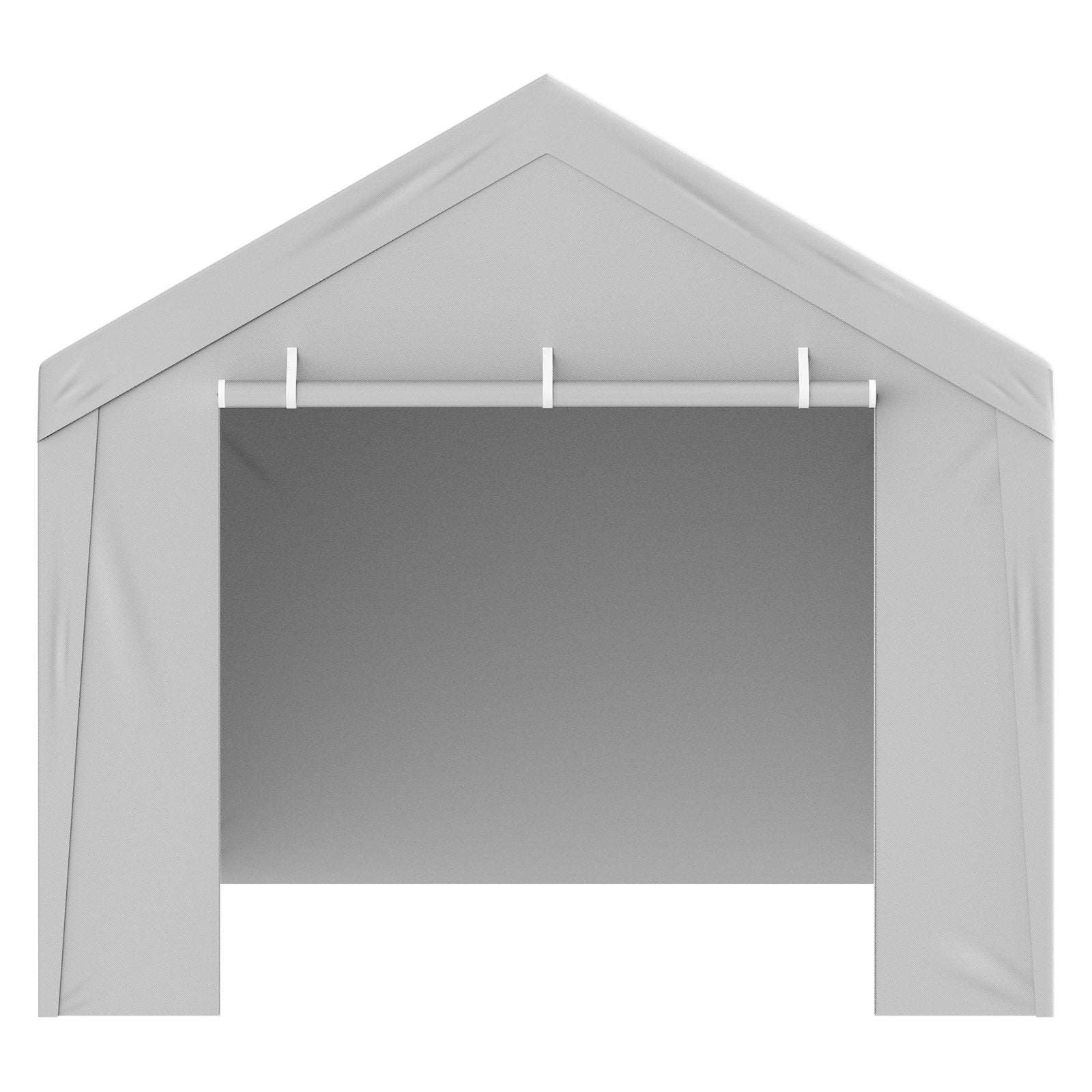 10x20 ft Carport Replacement Canopy Cover with Side Wall Waterproof UV Grey
