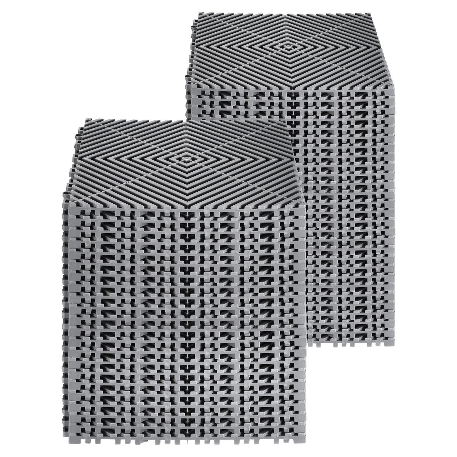 Interlocking Drainage Mat 31x31 cm, 50 Pc Non-Slip Modular Floor & Shower Mat