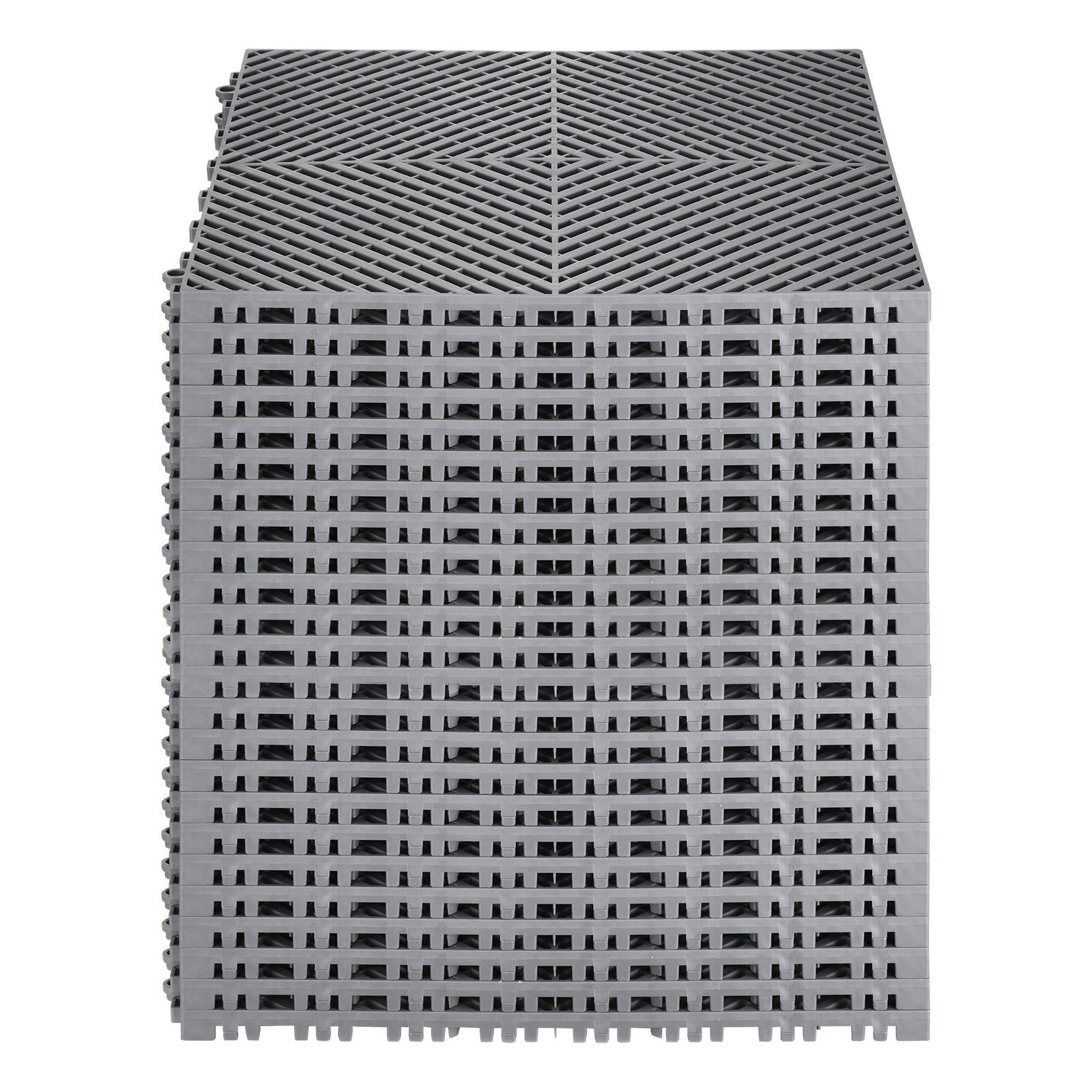 Interlocking Drainage Mat 41.5x41.5cm 24Pcs Non-Slip PP Floor Tile for Outdoor