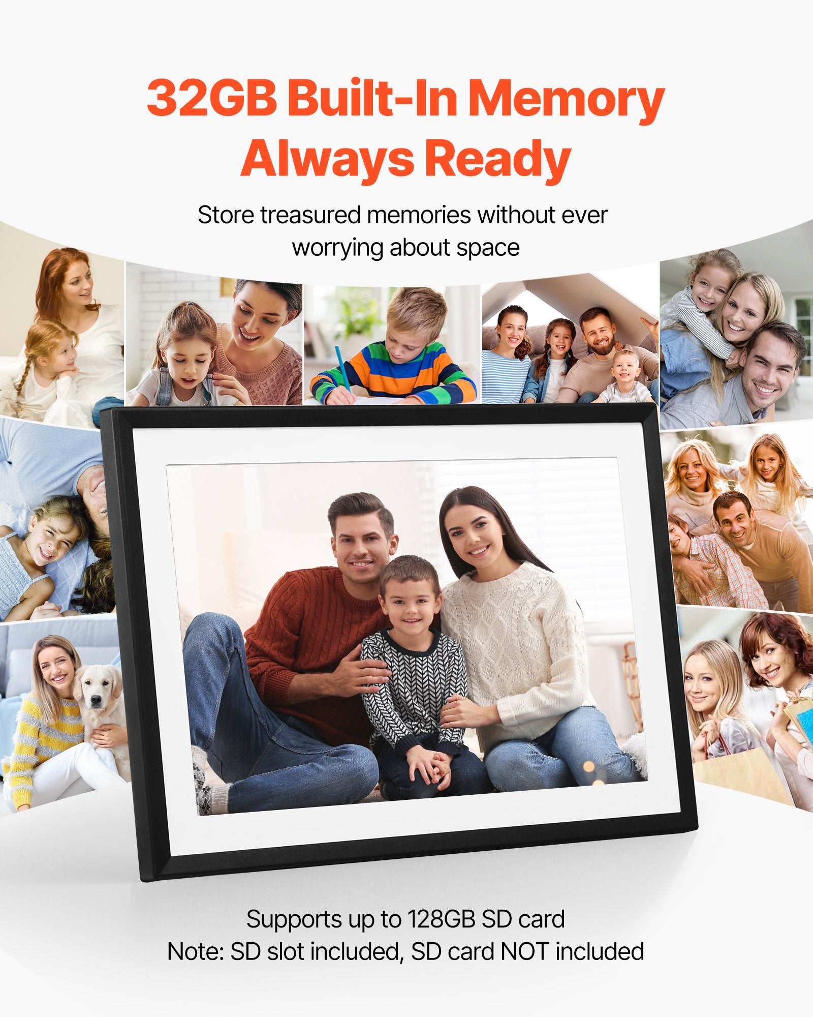 10.1" Digital Picture Frame 1280x800 Touch Screen 32GB WiFi