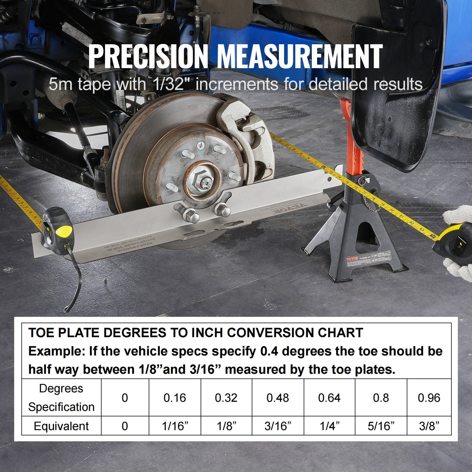 Wheel Alignment Tool 2-Pack Toe Plates Stainless Steel Accurate Measurement Kit