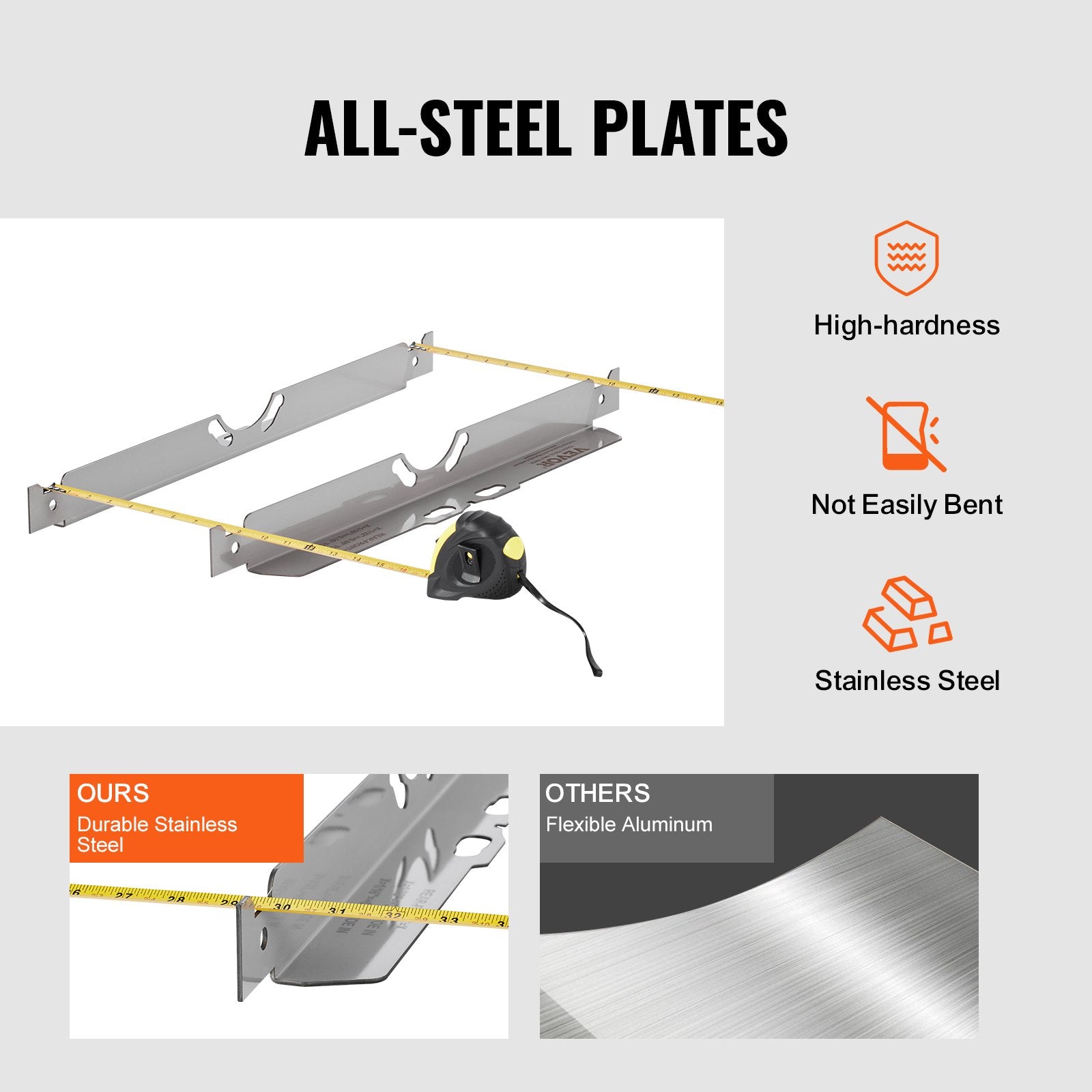 Wheel Alignment Tool 2-Pack Toe Plates Stainless Steel Accurate Measurement Kit