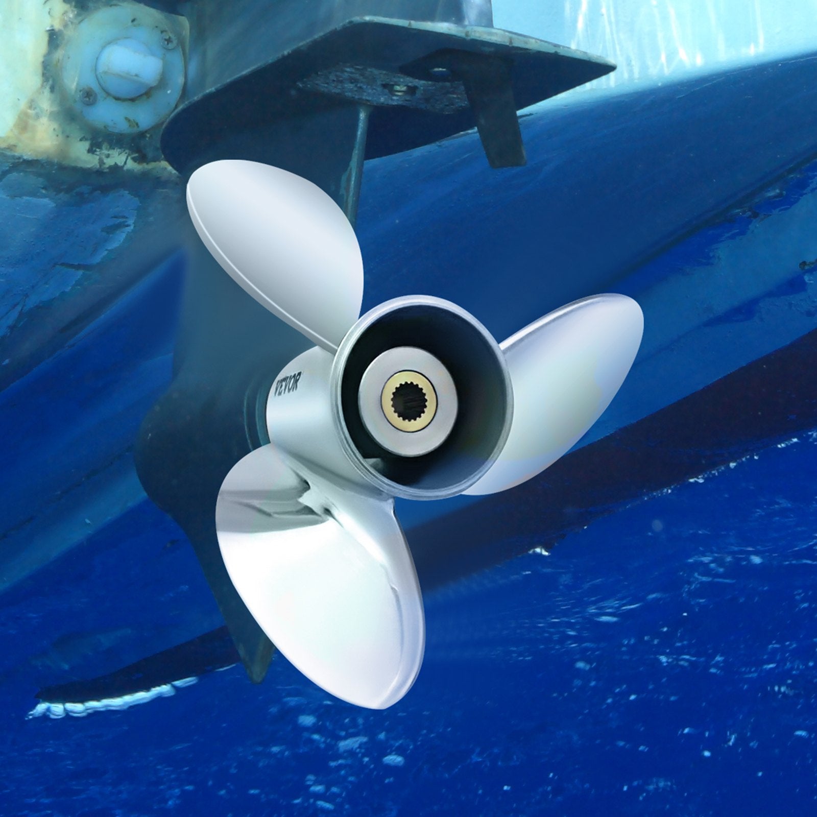 Outboard Propeller 3-Blade 14.5"x21" Steel Replace OEM 3860709 Volvo Penta RH