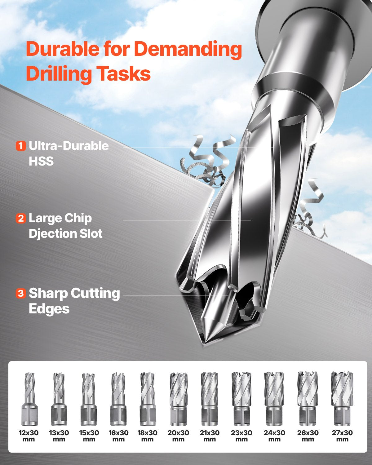 Magnetic Drill 1400W 1.6 Inch Boring Portable Electric Mag Drill with 11 Bits