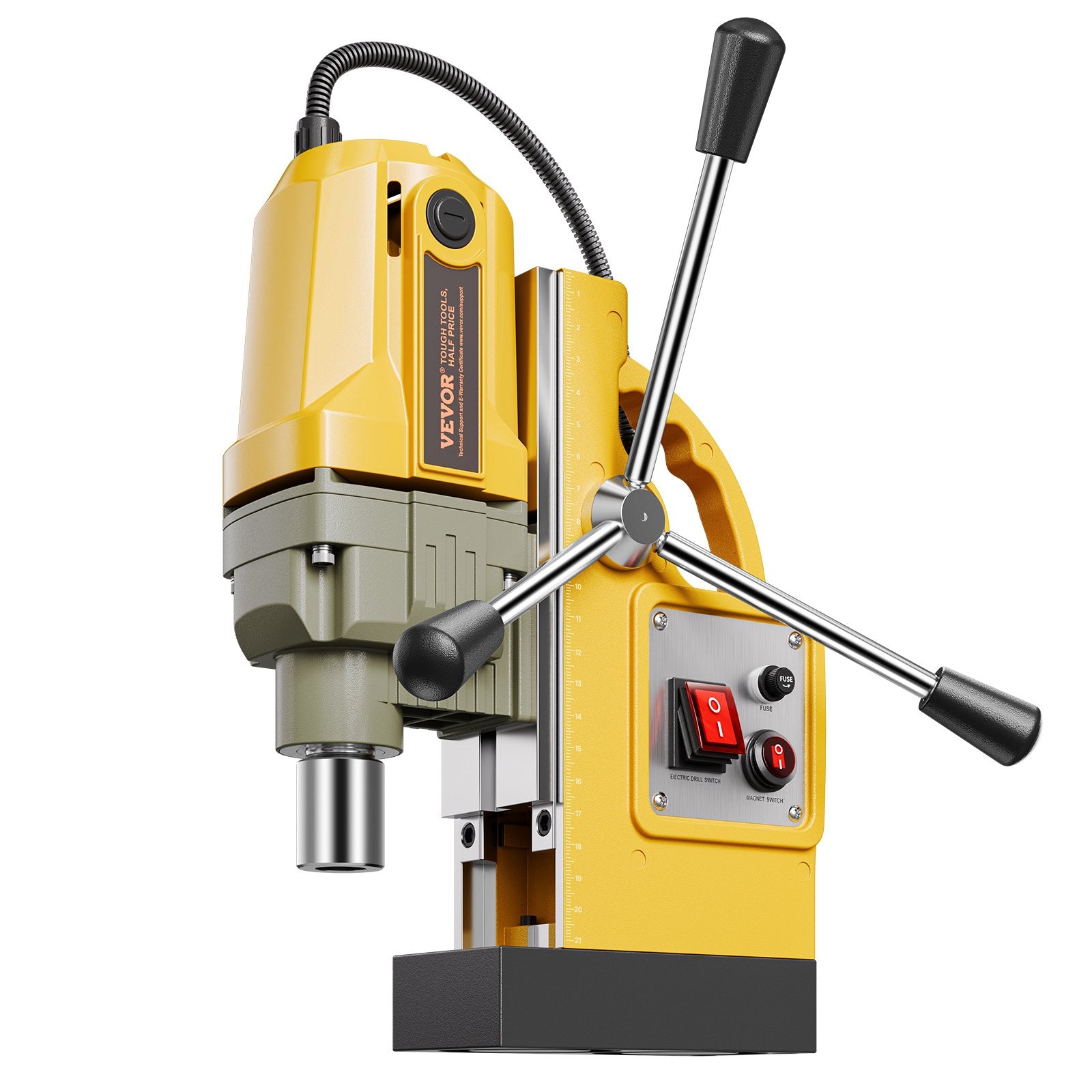 Magnetic Drill 1400W 1.6 Inch Boring Portable Electric Mag Drill with 11 Bits