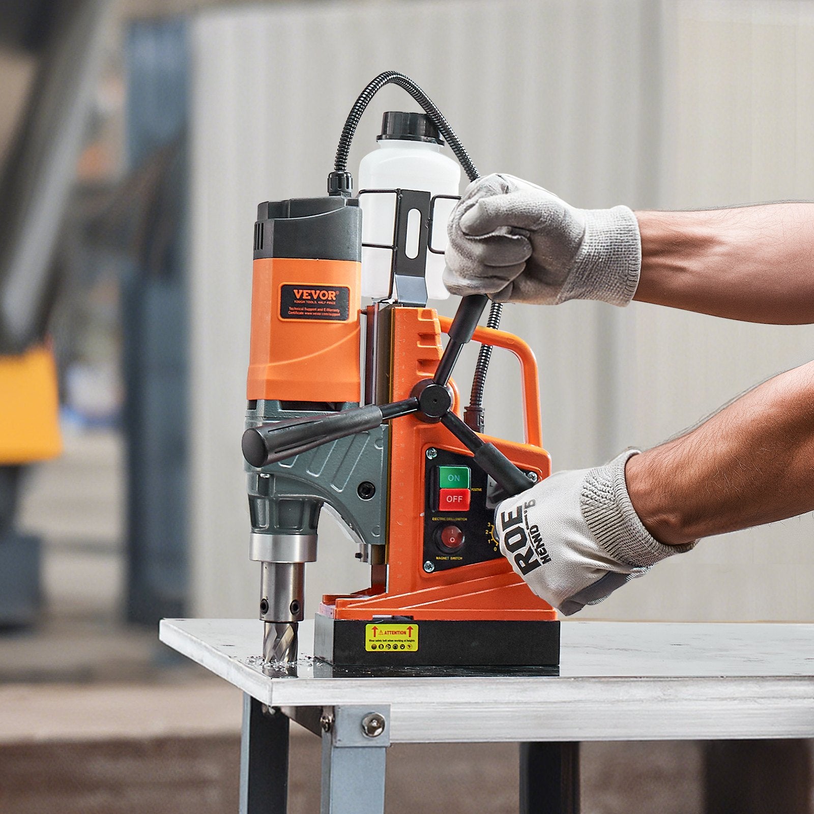 Magnetic Drill 1450W 1.6" Boring Diameter Portable Electric Mag Drill with 2 Bit