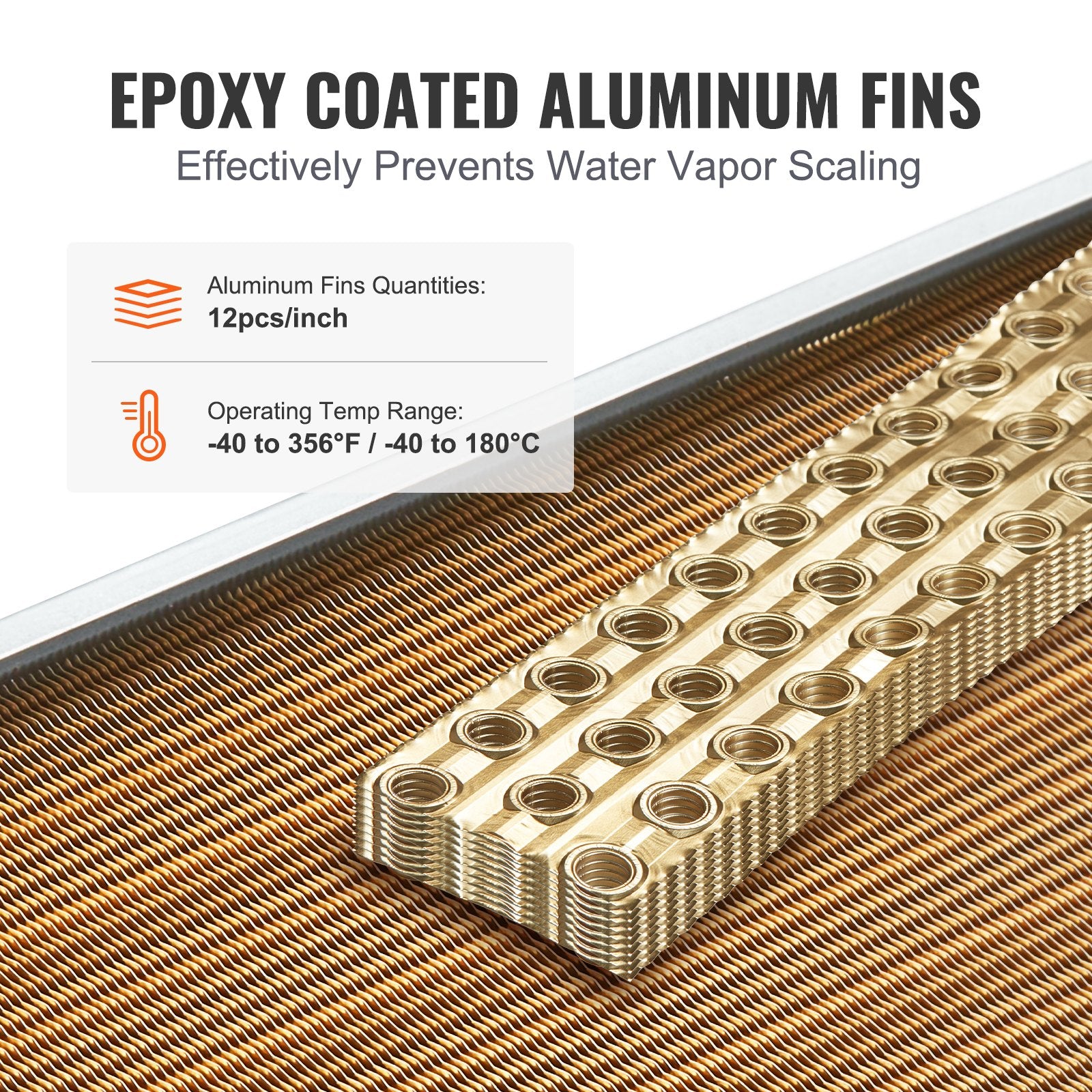 Heat Exchanger Water to Air 16x16in 3-Row Copper Ports Aluminum Fins
