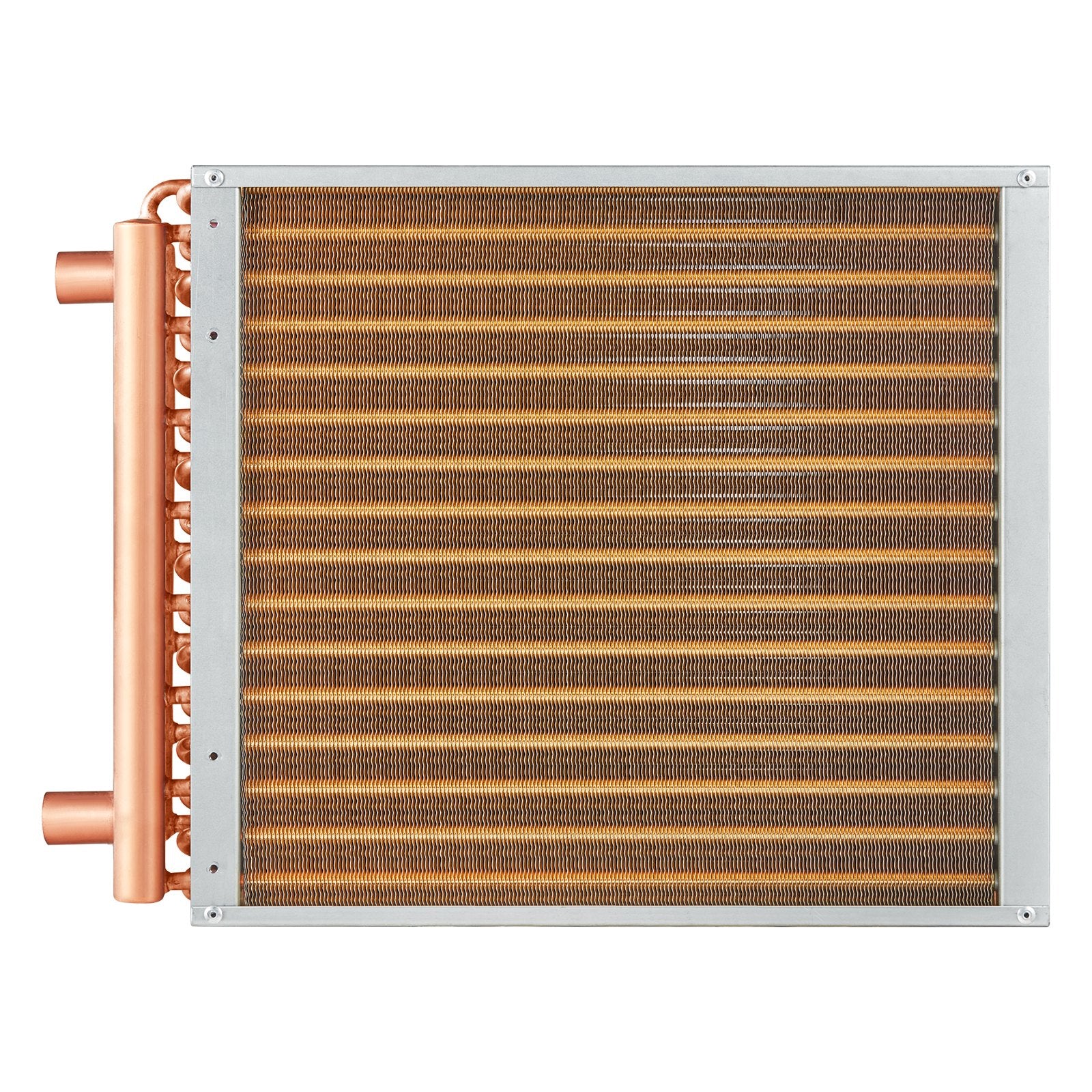 Heat Exchanger Water to Air 16x16in 3-Row Copper Ports Aluminum Fins