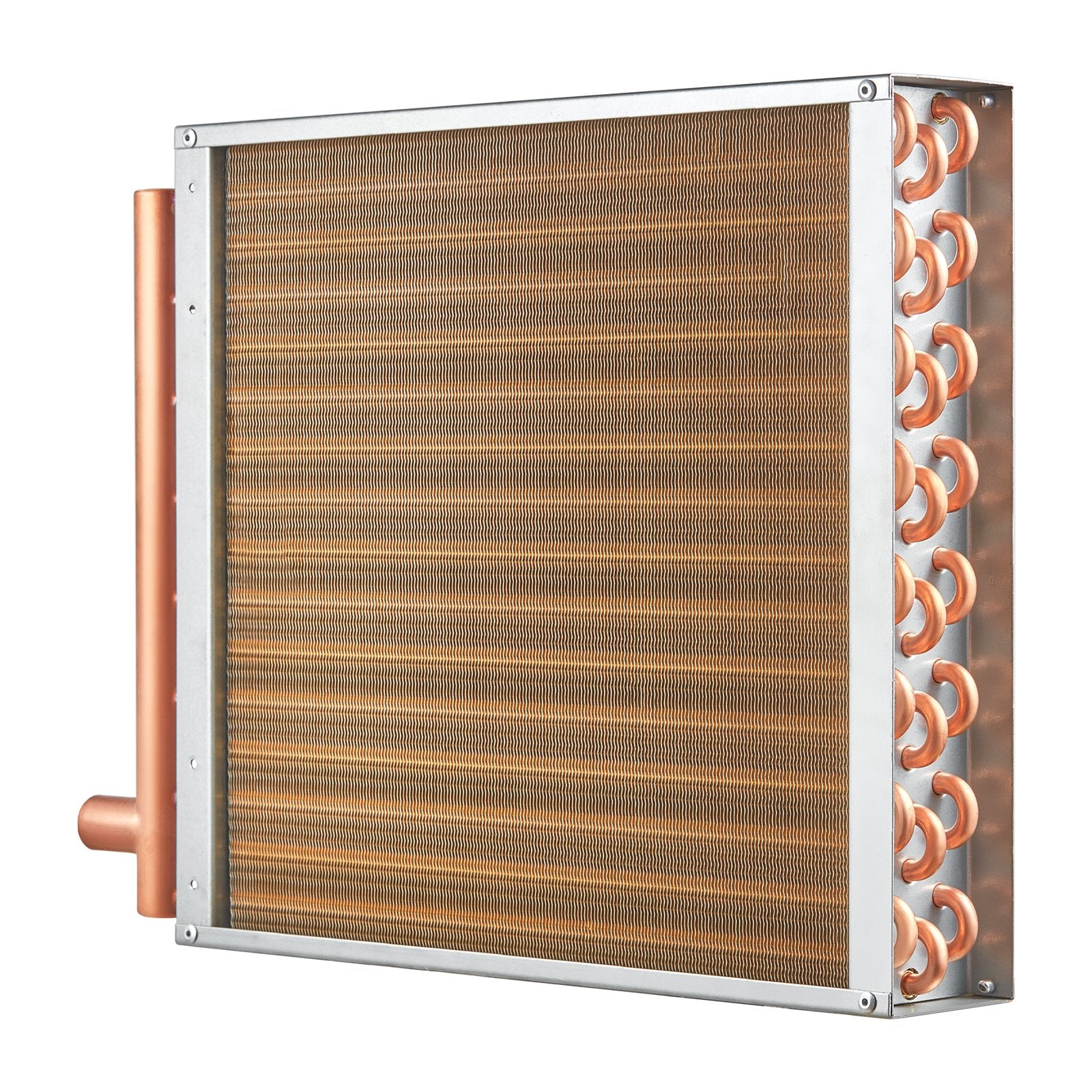 Heat Exchanger Water to Air 16x16in 3-Row Copper Ports Aluminum Fins