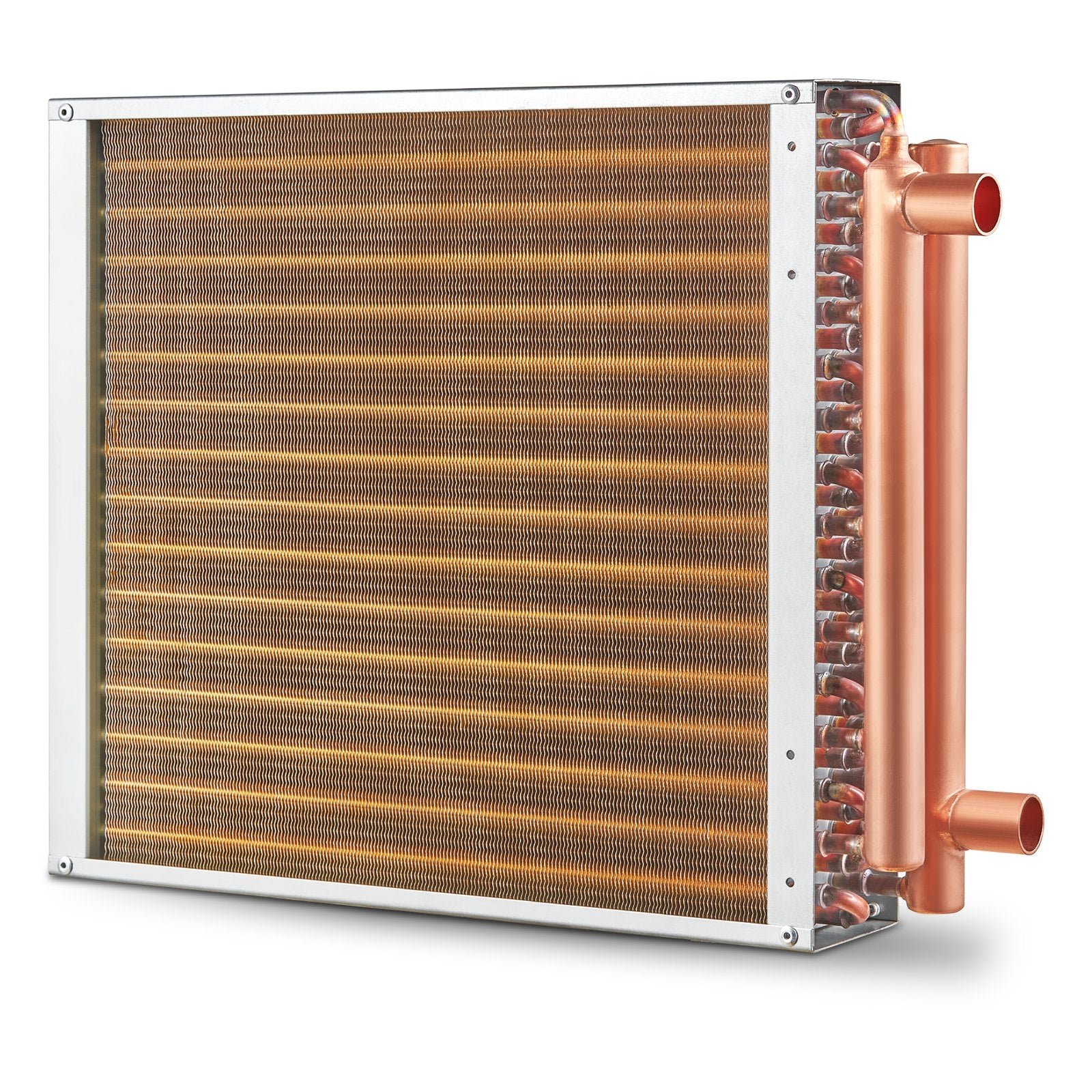 Heat Exchanger Water to Air 16x16in 3-Row Copper Ports Aluminum Fins
