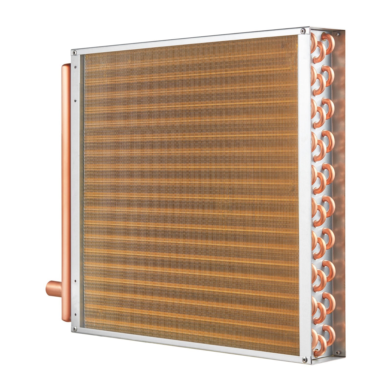Heat Exchanger Water to Air 20x20in 3-Row Copper Ports Aluminum Fins