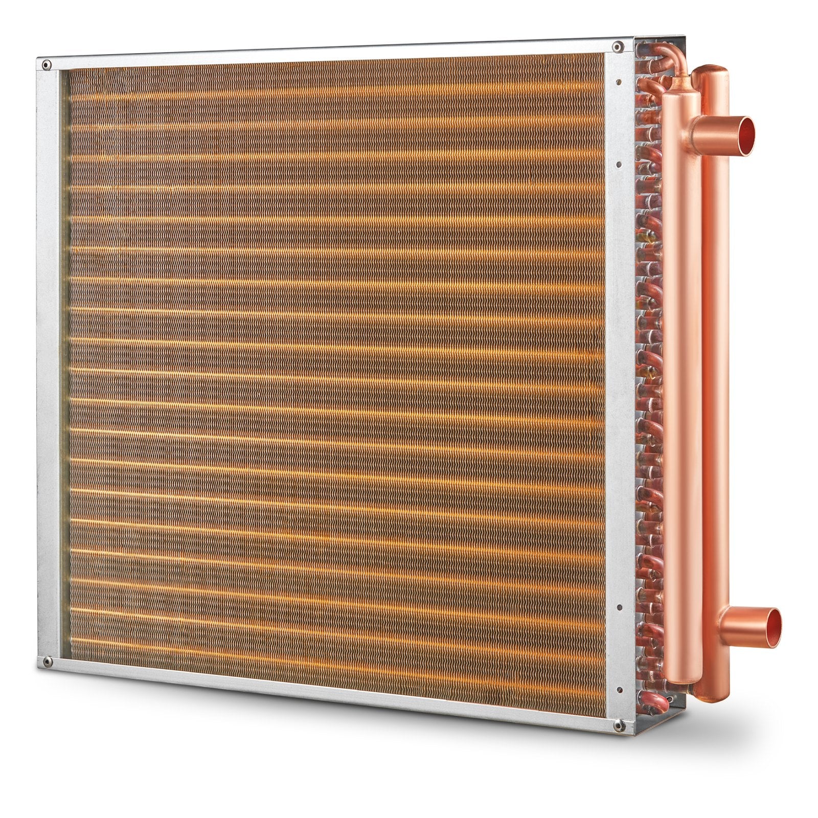 Heat Exchanger Water to Air 20x20in 3-Row Copper Ports Aluminum Fins