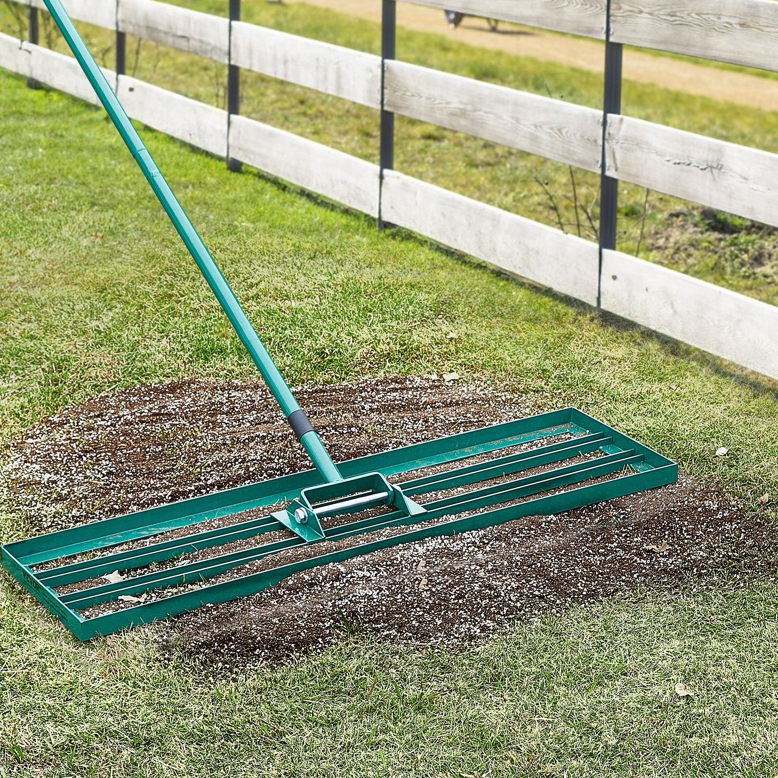 Lawn Leveling Rake 36"x10" Heavy-Duty with 78" Steel Handle