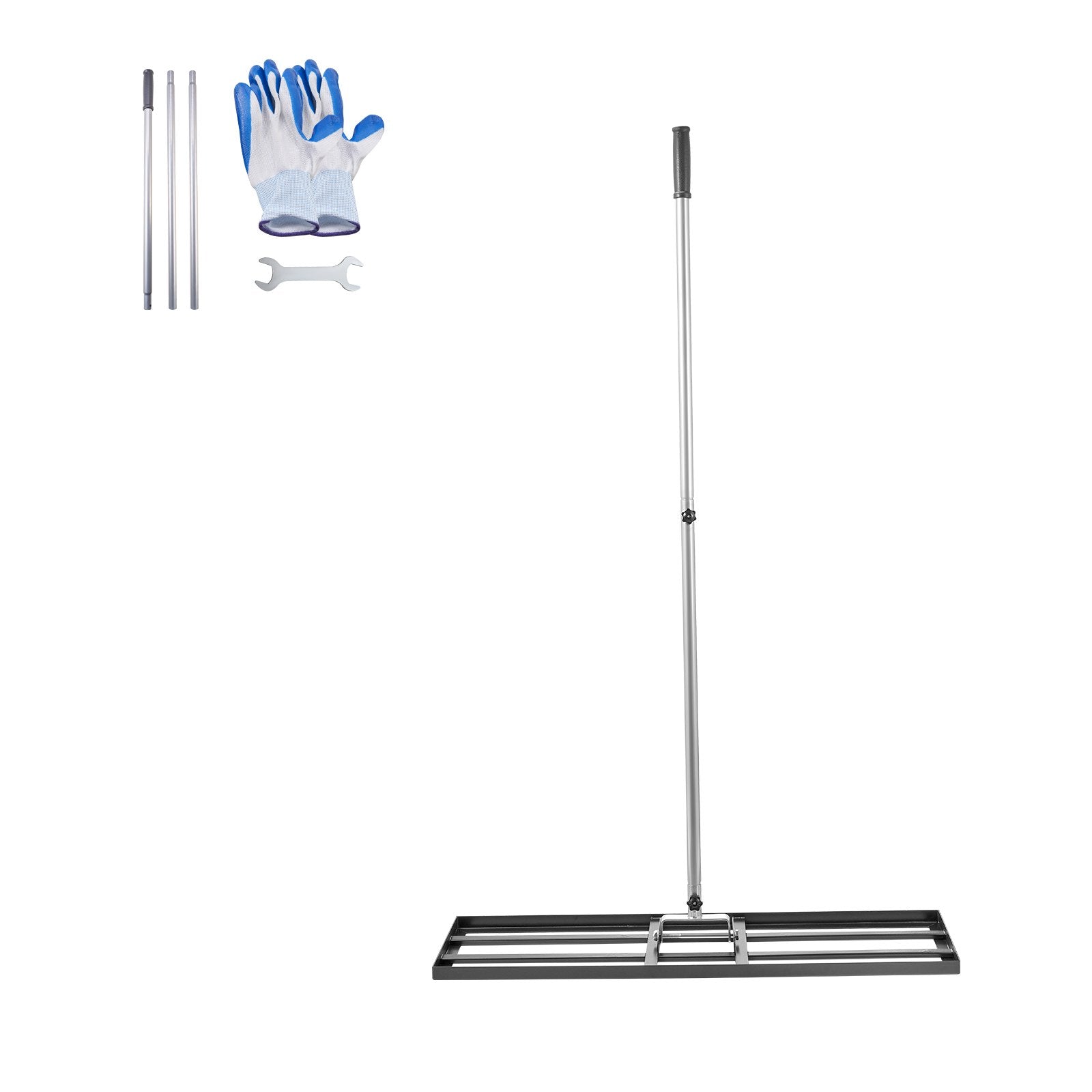 254 x 914 mm Lawn Leveling Rake 2130 mm Adjustable Handle for Yard Golf Court