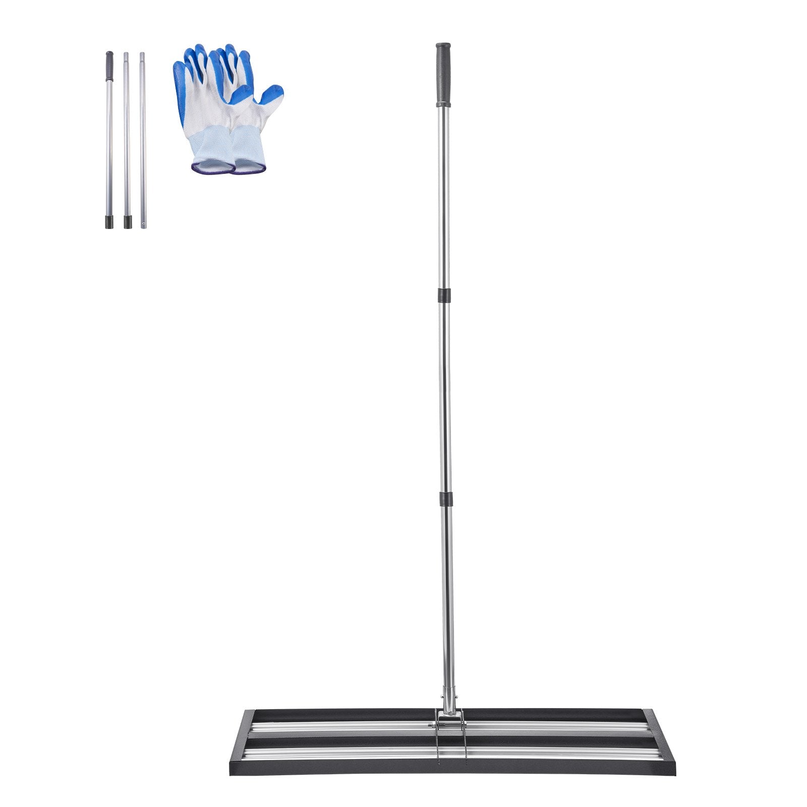 254 x 914 mm Lawn Leveling Rake with 2130 mm Adjustable Handle for Yard Garden