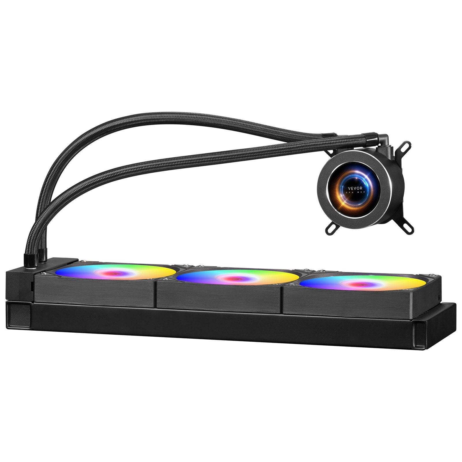 CPU Liquid Cooler AIO with 3x120mm Fans, LCD Display ARGB for Intel & AMD Socket