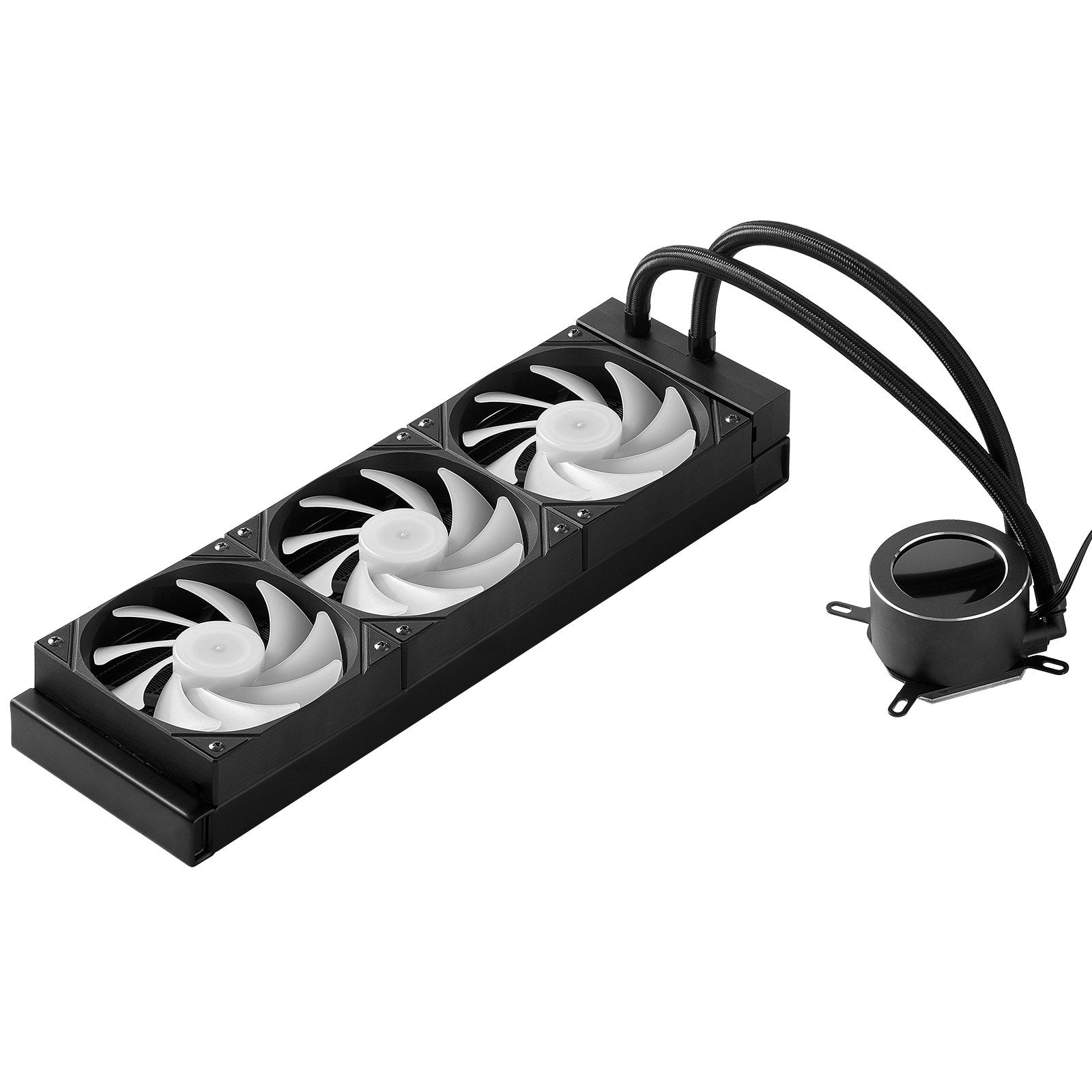 CPU Liquid Cooler AIO with 3x120mm Fans, LCD Display ARGB for Intel & AMD Socket