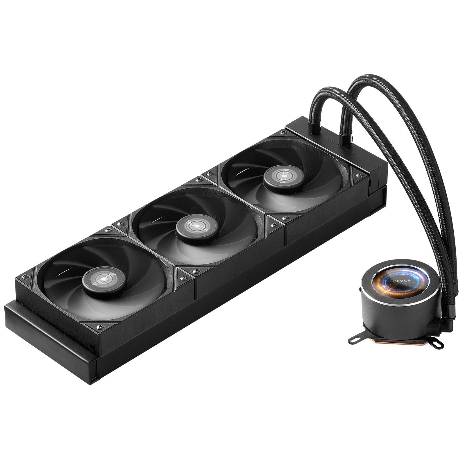 CPU Liquid Cooler AIO 3x120mm Fans 2.1in LCD Display 2200RPM Intel AMD