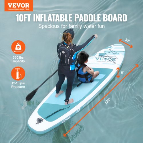VEVOR Inflatable Stand Up Paddle Board 3048x838x152 mm Wide SUP with Accessories
