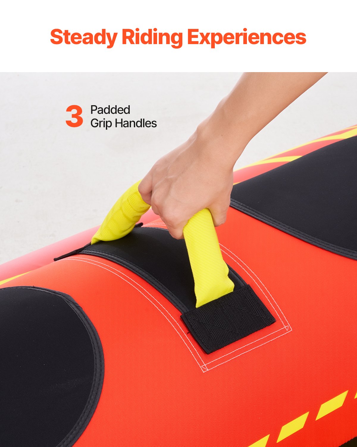 Towable Tubes for Boating 1-3 Riders 510lbs Inflatable Hot Dog Tube with Handles