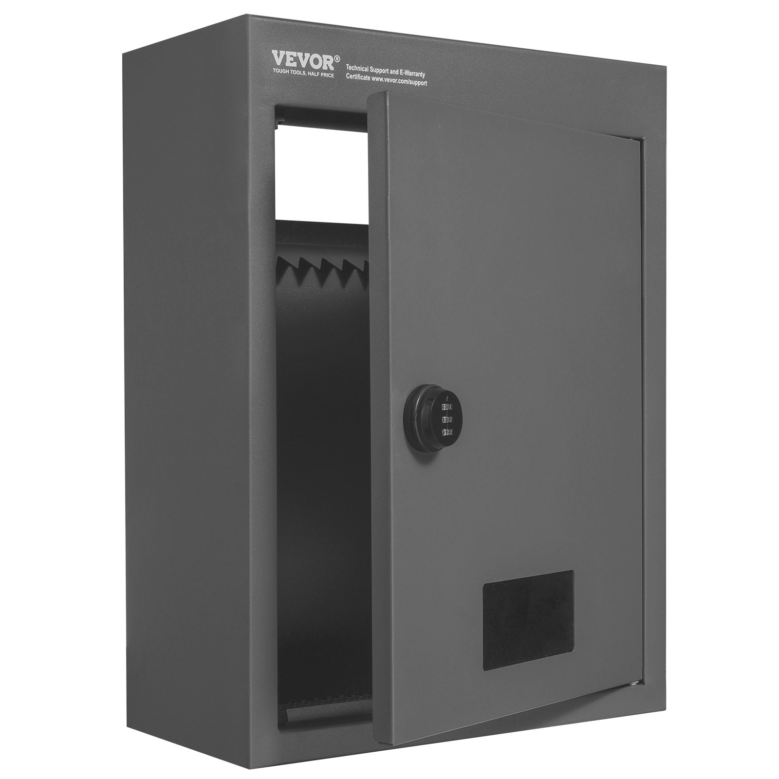 Through Wall Drop Box Steel Mailbox 12.5x6.3x16.9in Combination Lock Gray