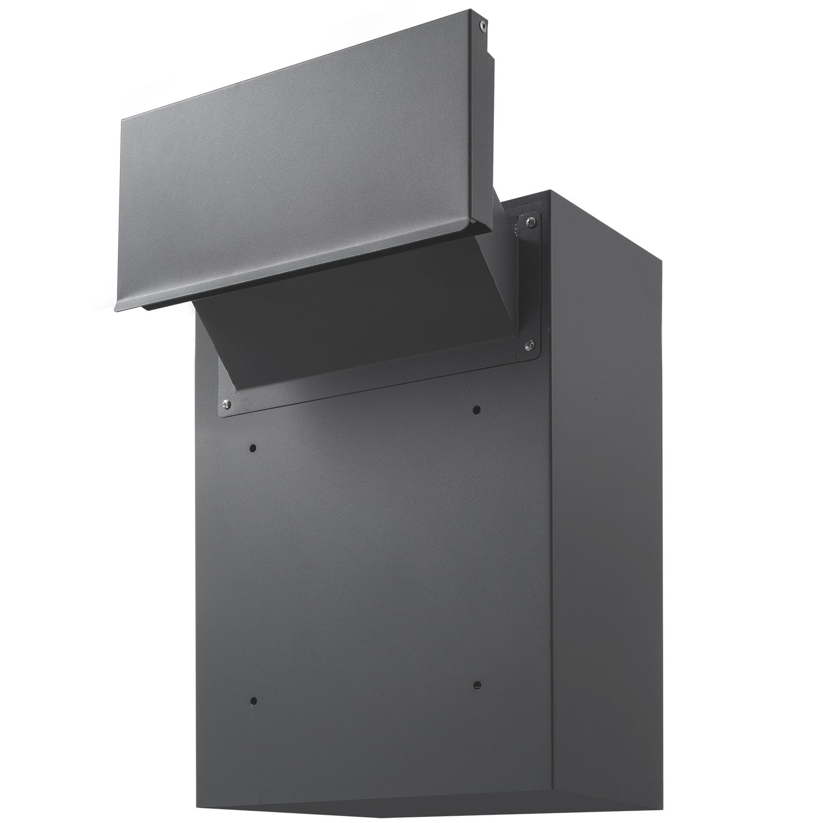 Through Wall Drop Box Steel Mailbox 12.5x6.3x16.9in Combination Lock Gray