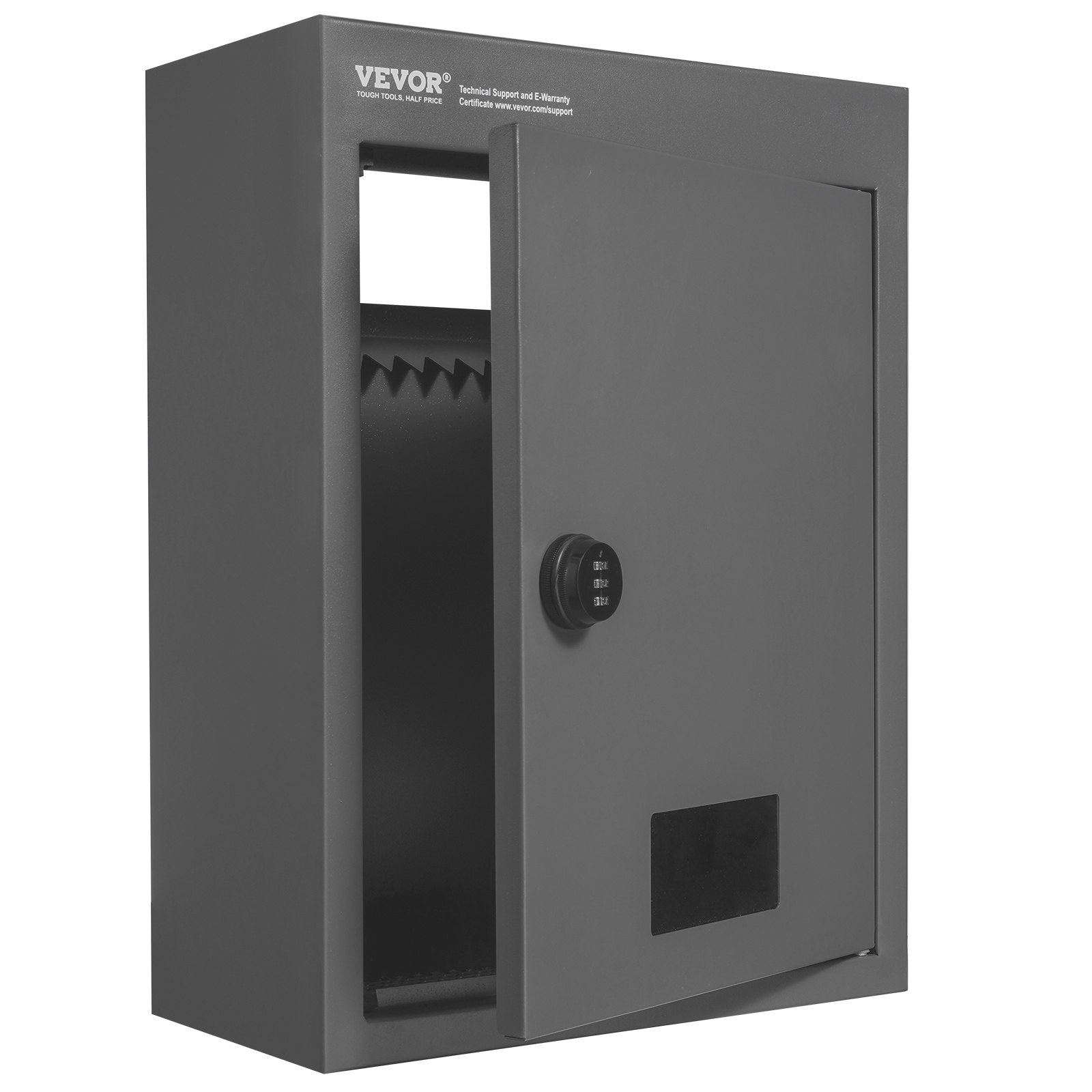 Through Wall Drop Box Steel Mailbox 12.5x6.3x16.9in Combination Lock Gray