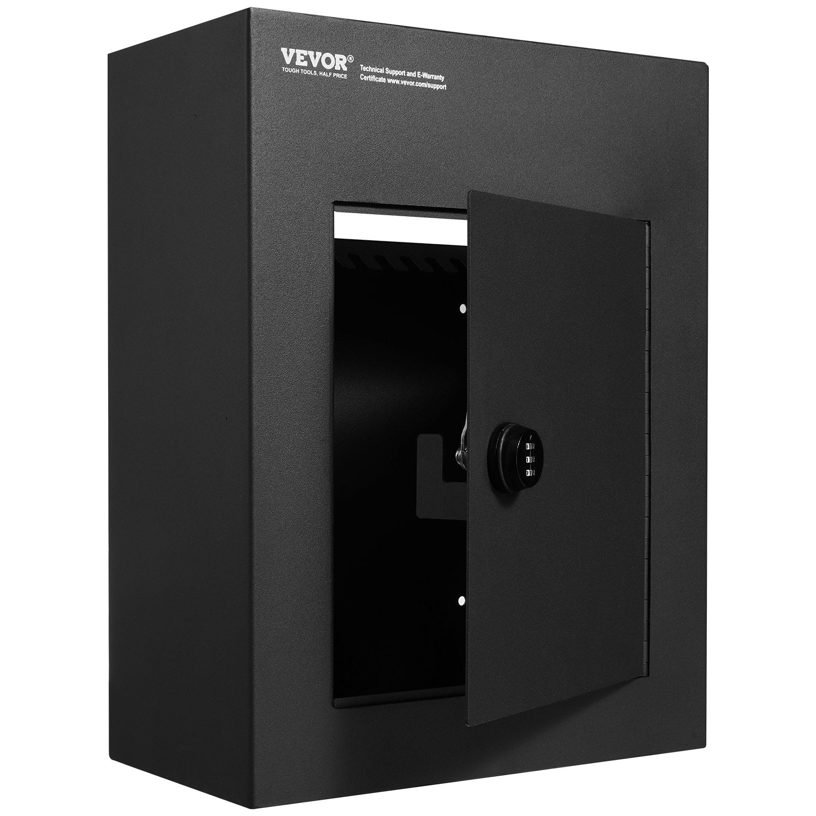 Through Wall Drop Box Steel Mailbox 13x7x17in Combination Lock Black