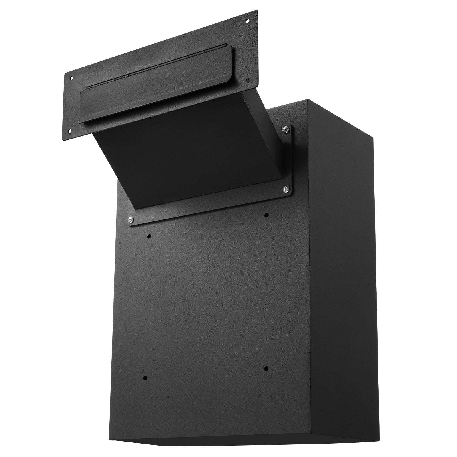 Through Wall Drop Box Steel Mailbox 13x7x17in Combination Lock Black