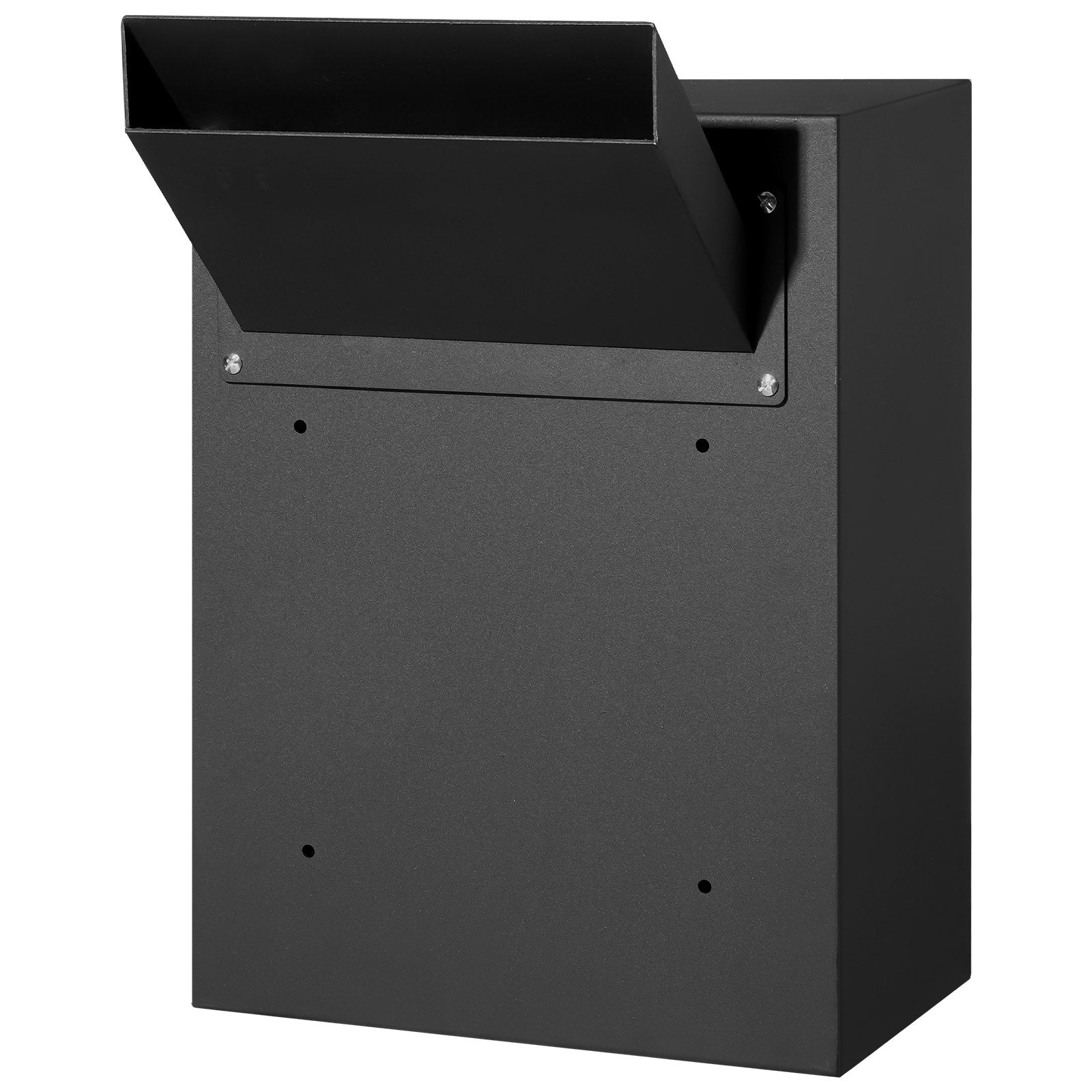 Through Wall Drop Box Steel Mailbox 13x7x17in Combination Lock Black