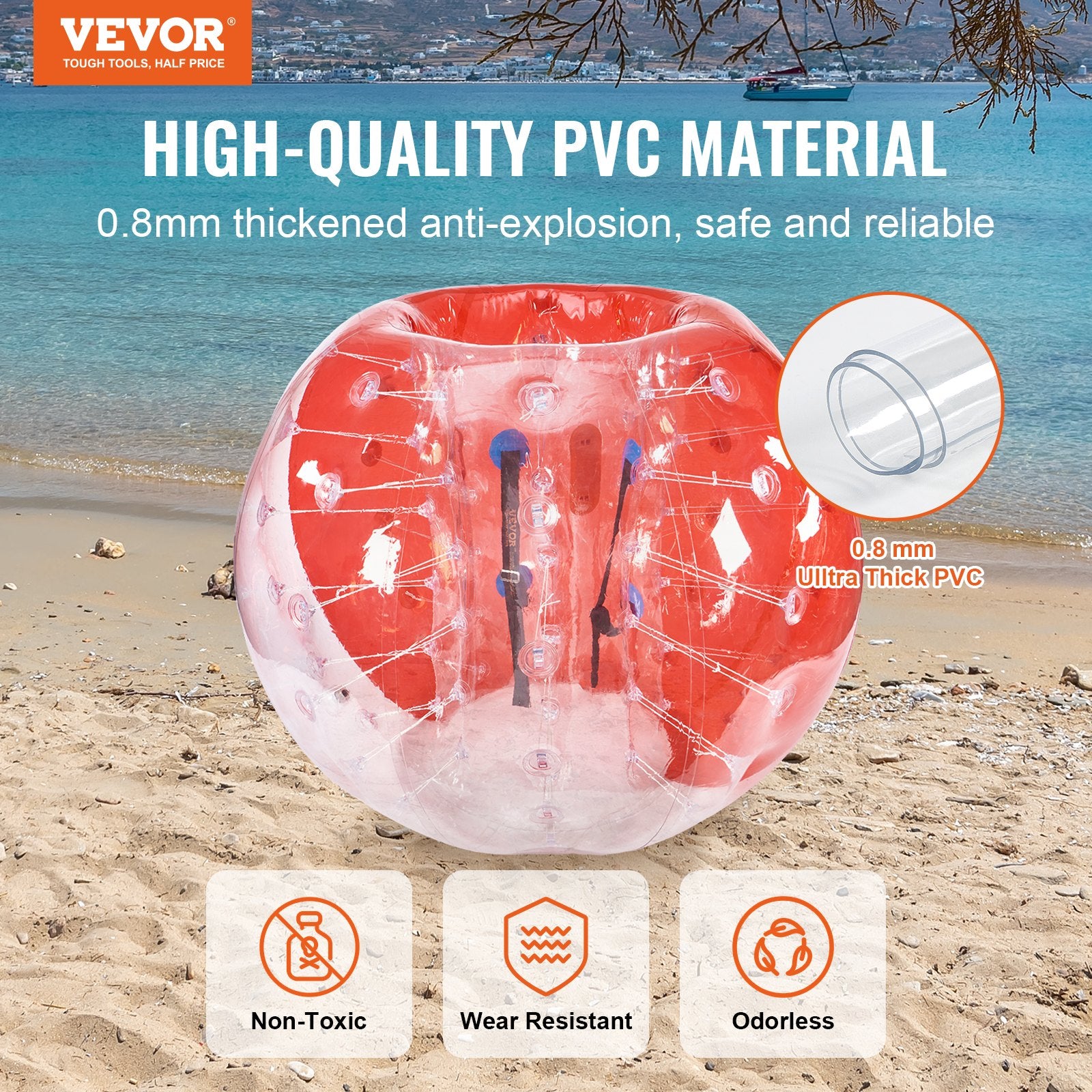 Inflatable Bumper Ball 5FT 1-Pack PVC Sumo Zorb Human Bubble Outdoor Play