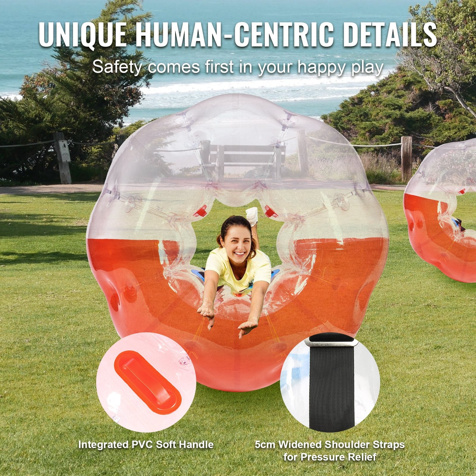Inflatable Bumper Ball 5FT 1-Pack PVC Sumo Zorb Human Bubble Outdoor Play