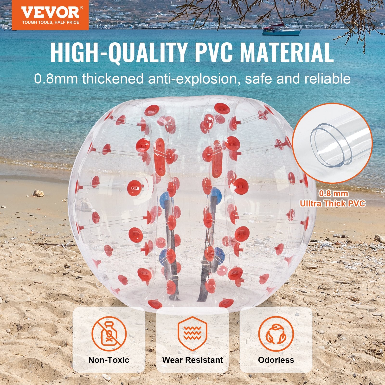 Inflatable Bumper Ball 5FT 1-Pack PVC Sumo Zorb Human Bubble Outdoor Play