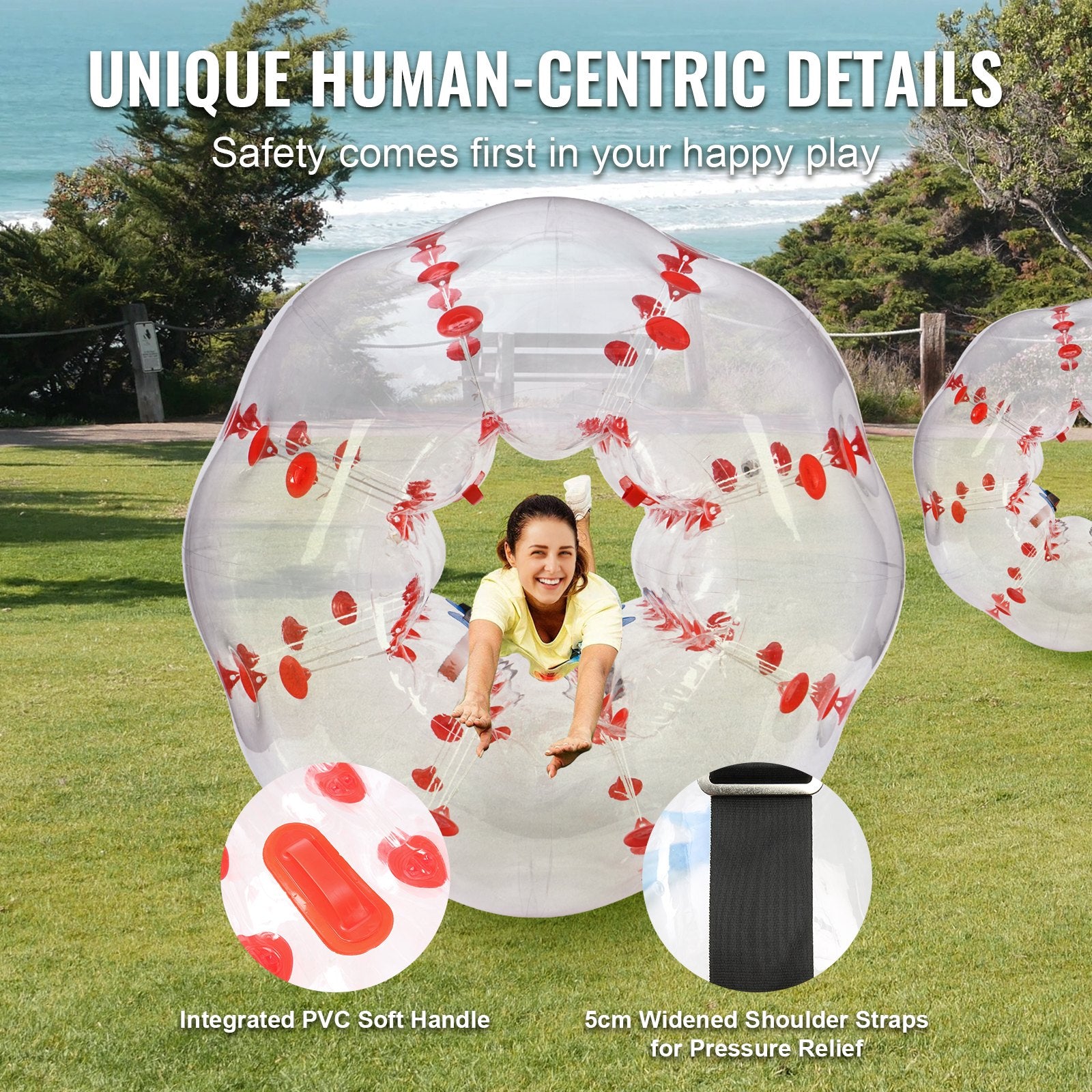 Inflatable Bumper Ball 5FT 1-Pack PVC Sumo Zorb Human Bubble Outdoor Play