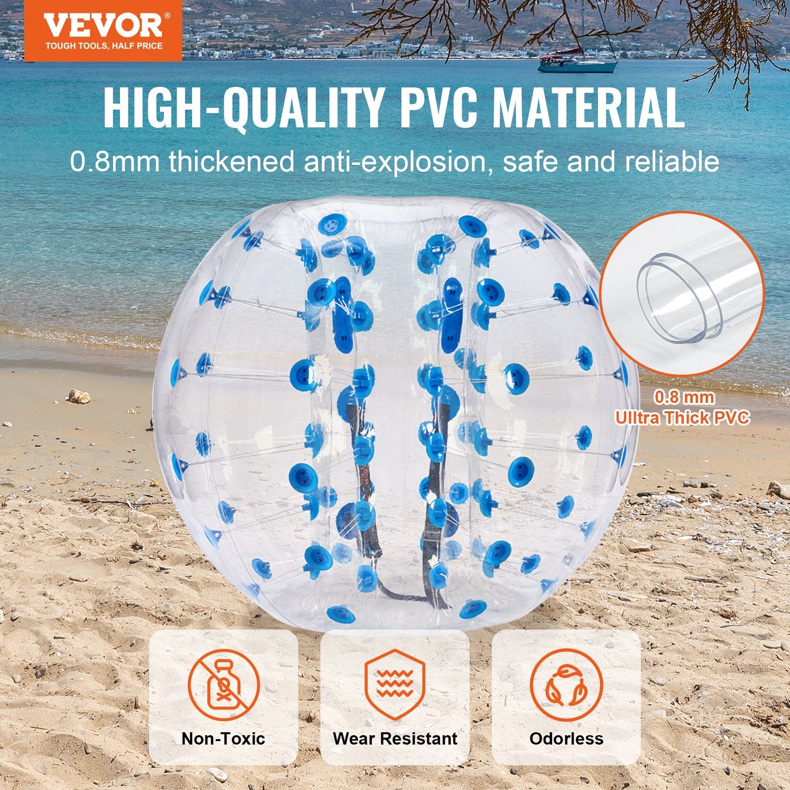 Inflatable Bumper Ball 5FT 1-Pack PVC Sumo Zorb Human Bubble Outdoor Play
