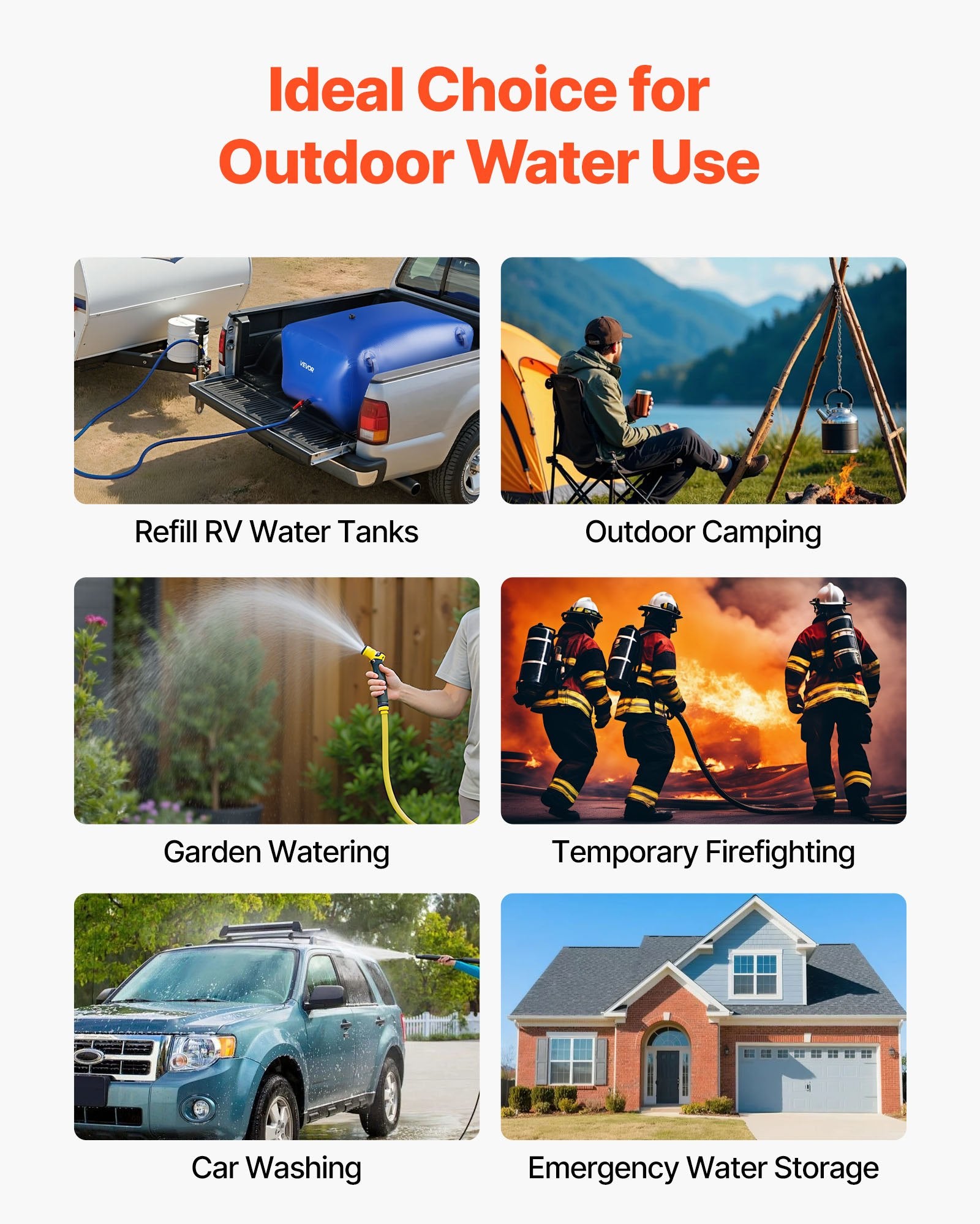 Water Storage Bladder 400L Collapsible Leakproof PVC Tank for RV Truck Outdoor