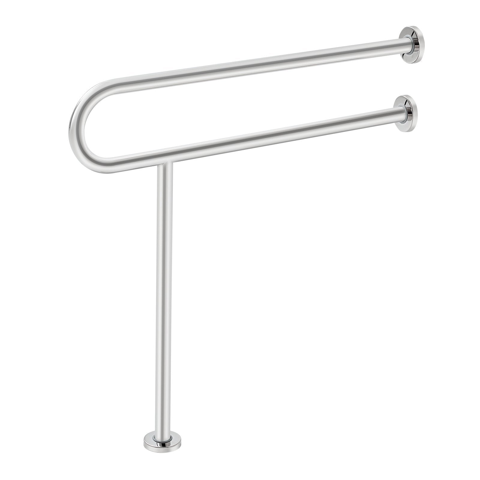 Toilet Safety Rail 80cm U-Shaped Stainless Steel Grab Bar with Anti-Slip Handle