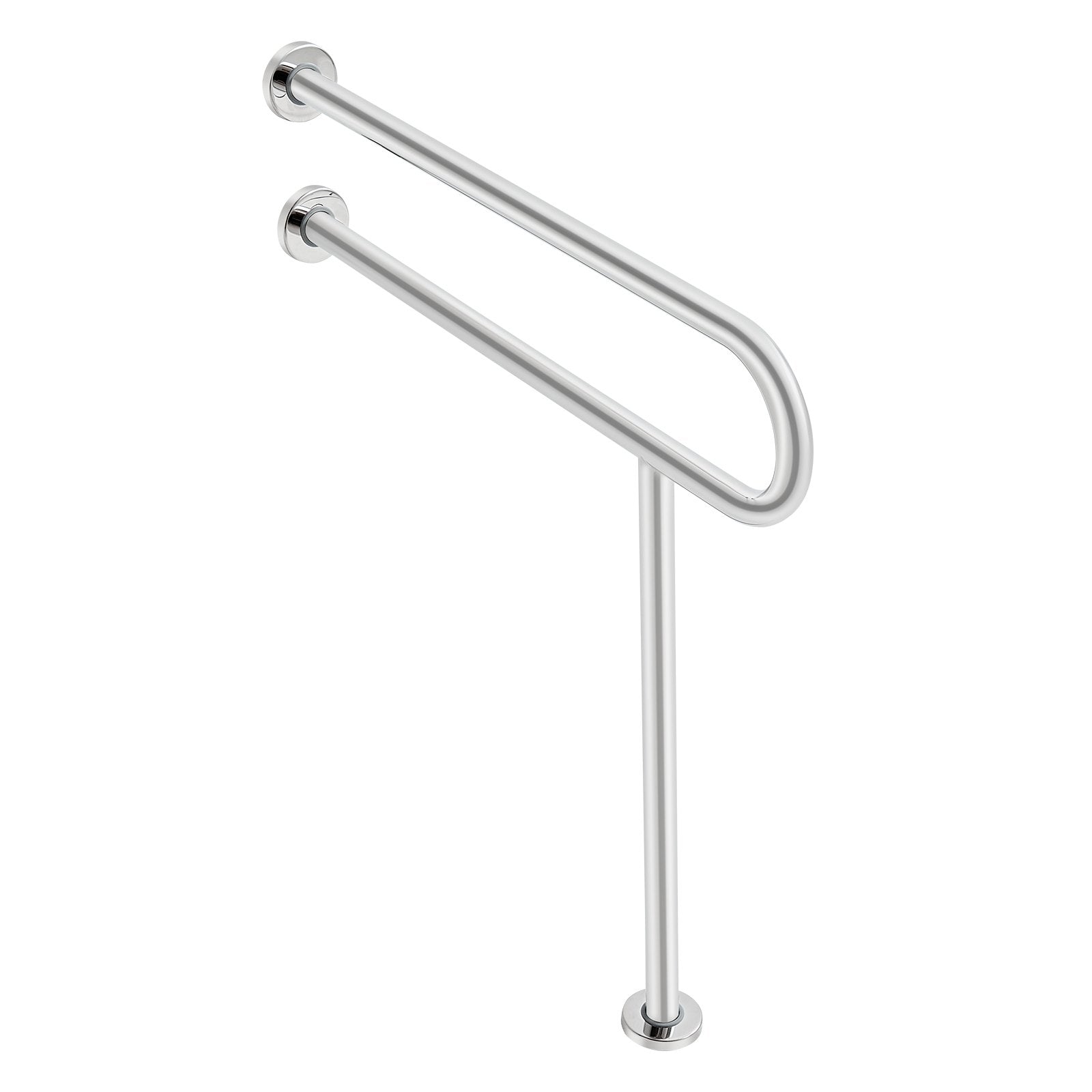 Toilet Safety Rail 80cm U-Shaped Stainless Steel Grab Bar with Anti-Slip Handle