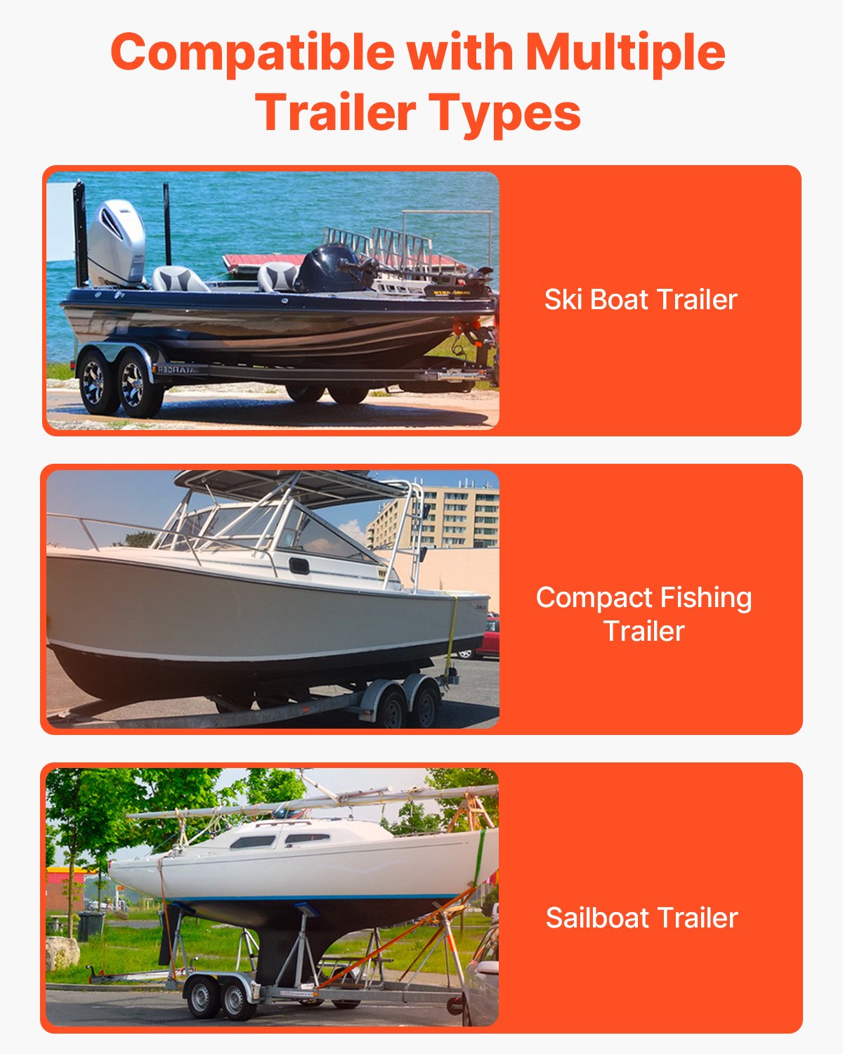 Boat Trailer Guide-Ons 1219.2mm Adjustable Steel Guide Poles with PVC Pipes