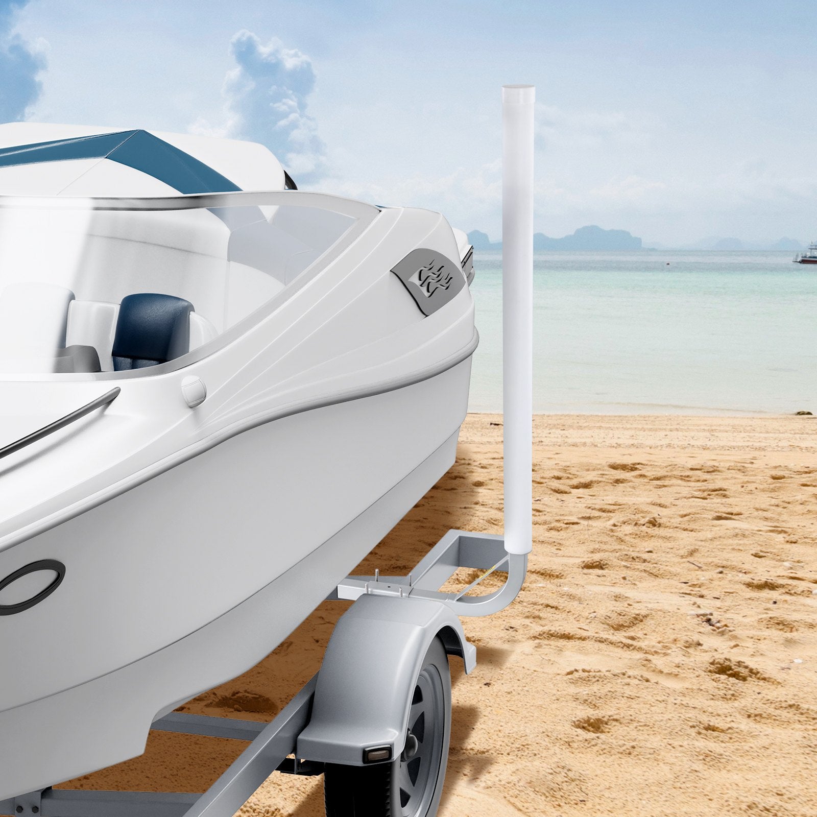 Boat Trailer Guide-Ons 1219.2mm Adjustable Steel Guide Poles with PVC Pipes