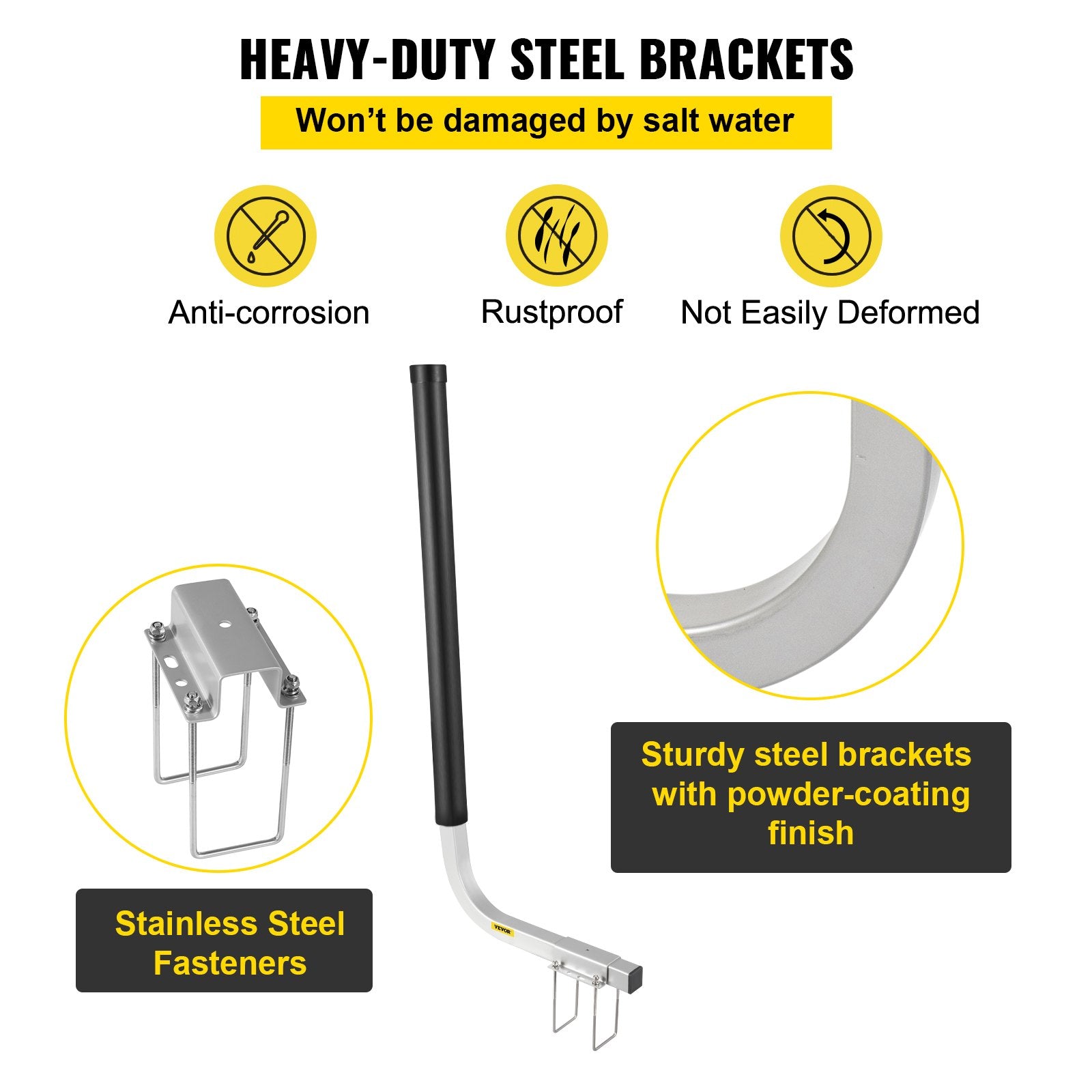 Boat Trailer Guide-ons 40", 2PCS Galvanized Steel Guides with PVC Pipes