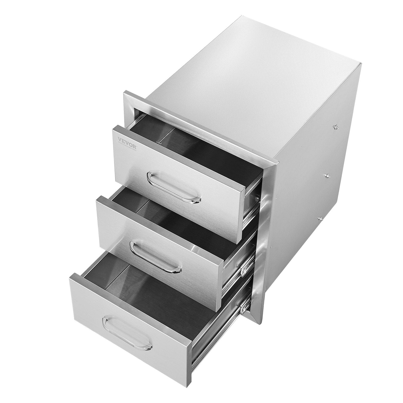 Outdoor Kitchen Triple Flush Mount BBQ Drawers with Stainless Steel Handle
