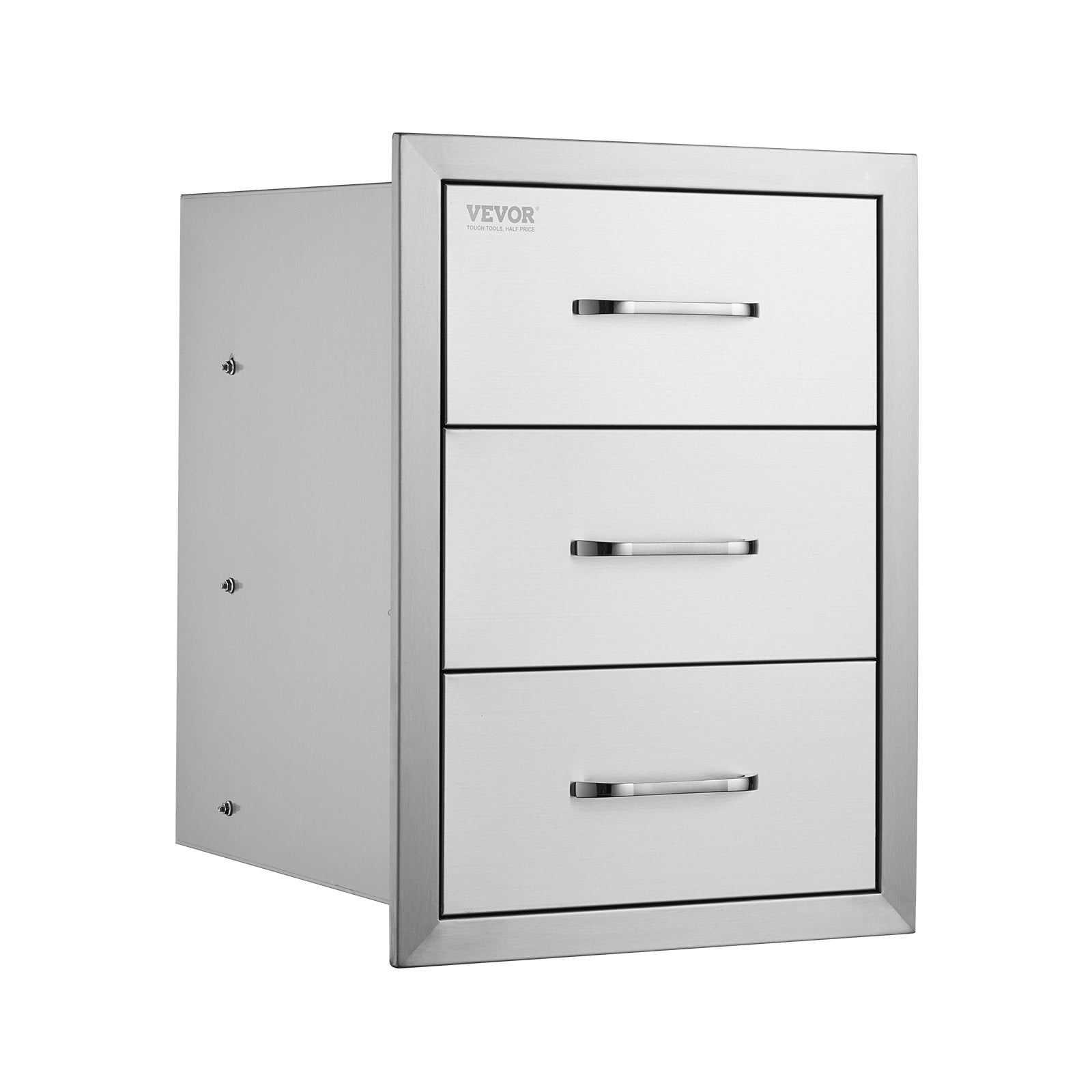 Outdoor Kitchen Triple Flush Mount BBQ Drawers with Stainless Steel Handle